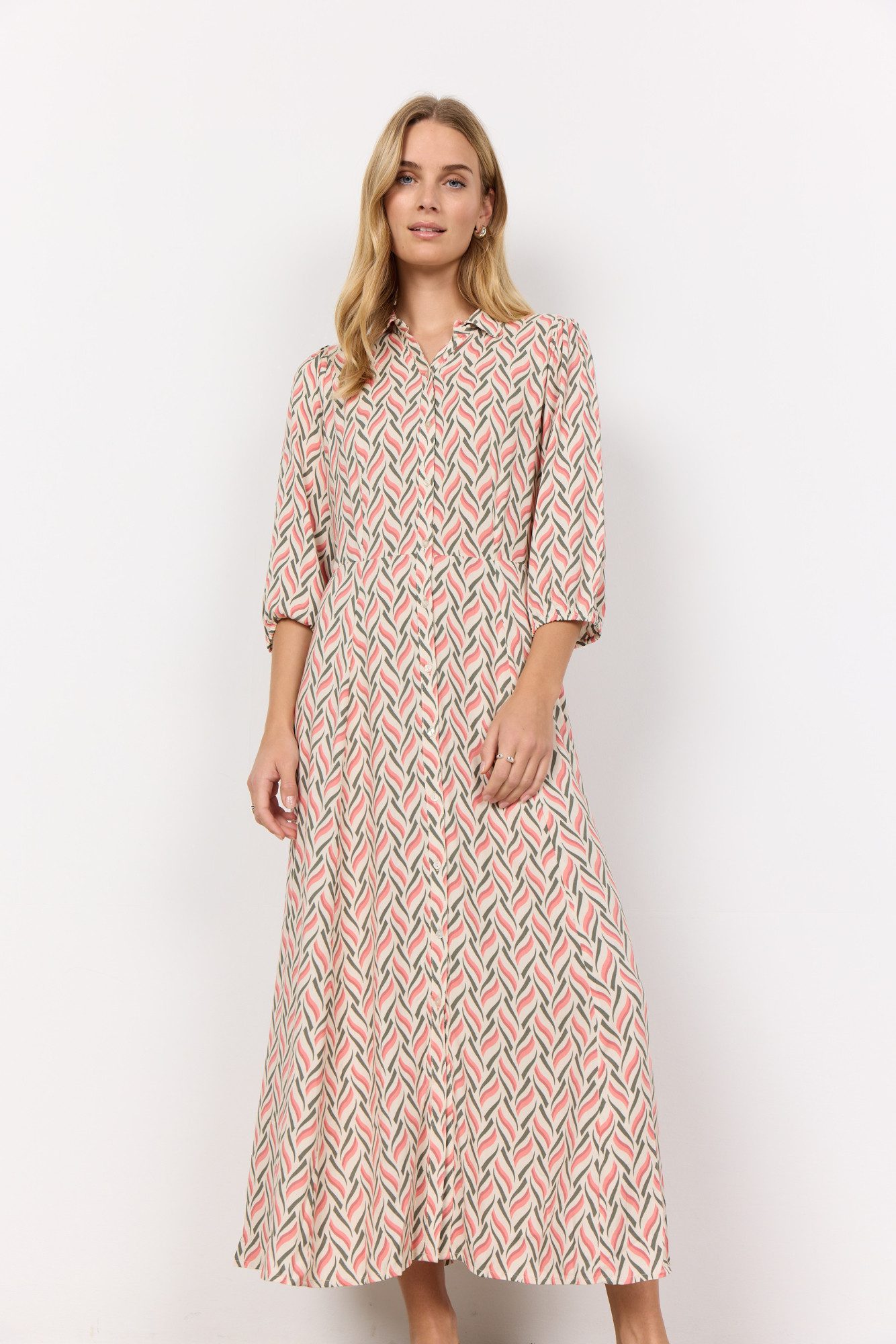 soyaconcept Hemdblusenkleid - gemustertes Hemdkleid mit klassischem Kragen