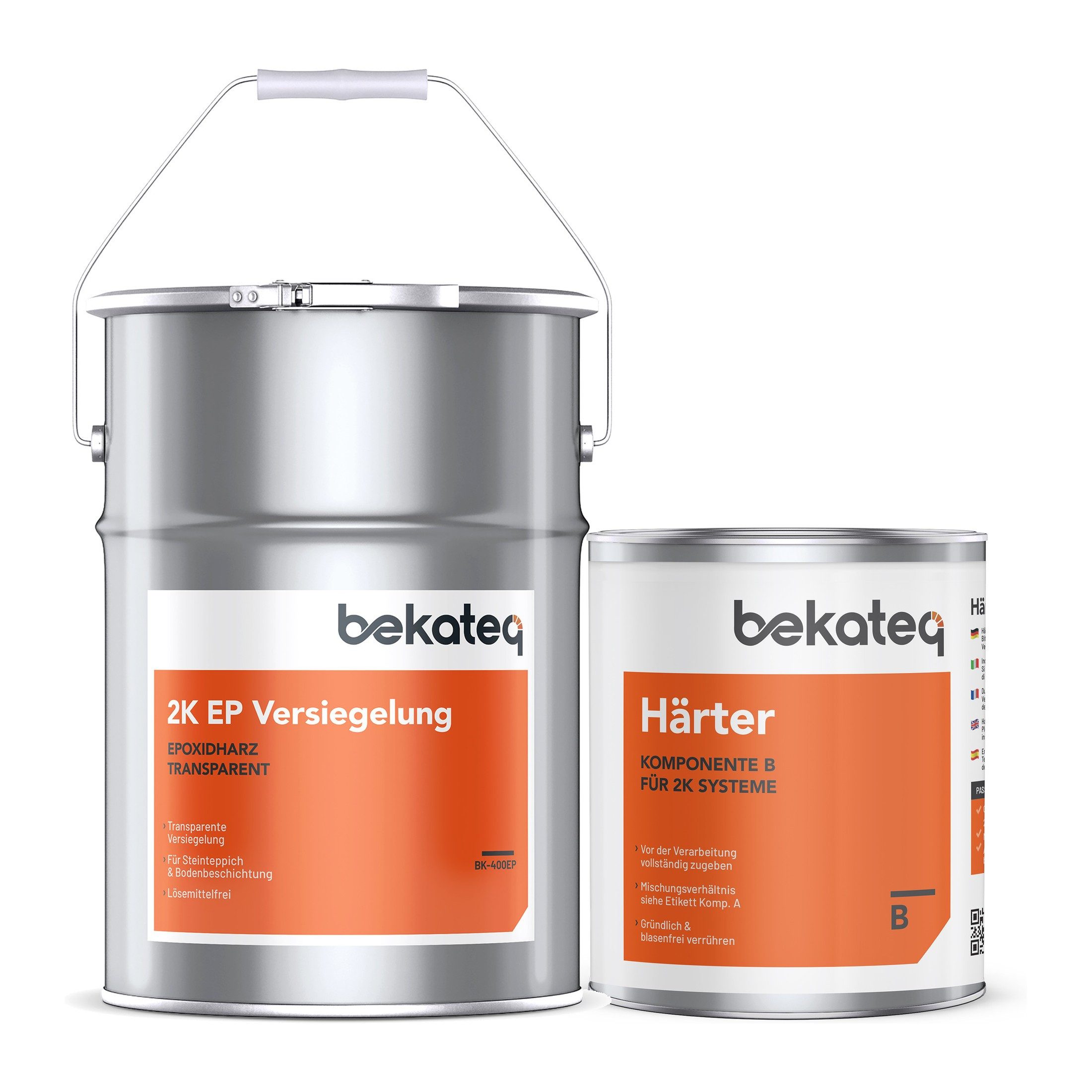 BEKATEQ Bodenversiegelung BK-400EP 2K Epoxidharz Versiegelung farblos glänzend, weichmacherfest, hochbelastbar, Epoxy Gießharz
