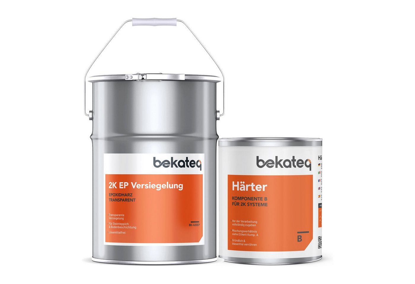 BEKATEQ Bodenversiegelung BK-400EP 2K Epoxidharz Versiegelung farblos glänzend, weichmacherfest, hochbelastbar, Epoxy Gießharz
