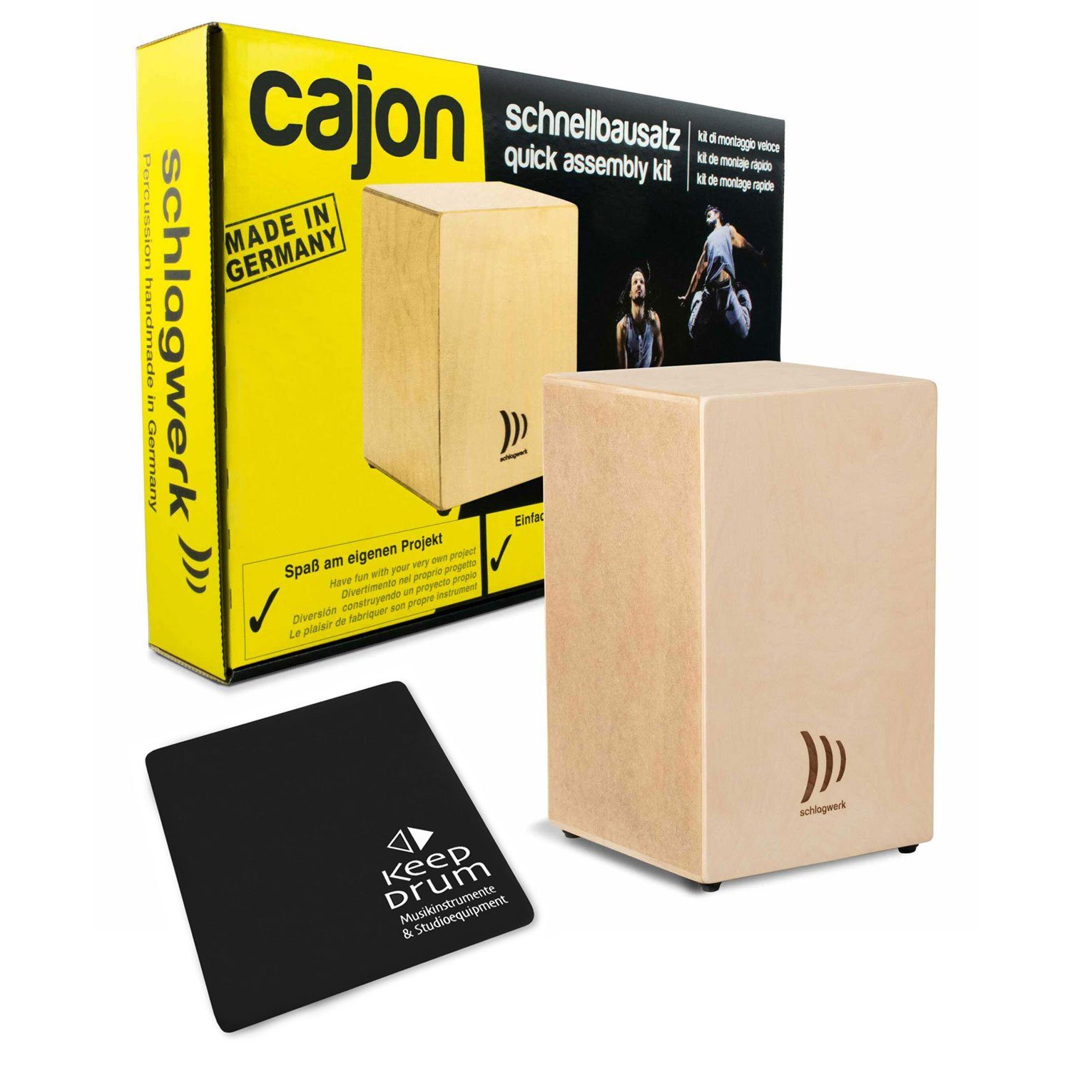 Schlagwerk Cajon Schlagwerk Cajon Bausatz CBA20S mit Sitzpad, mit Sitzpad