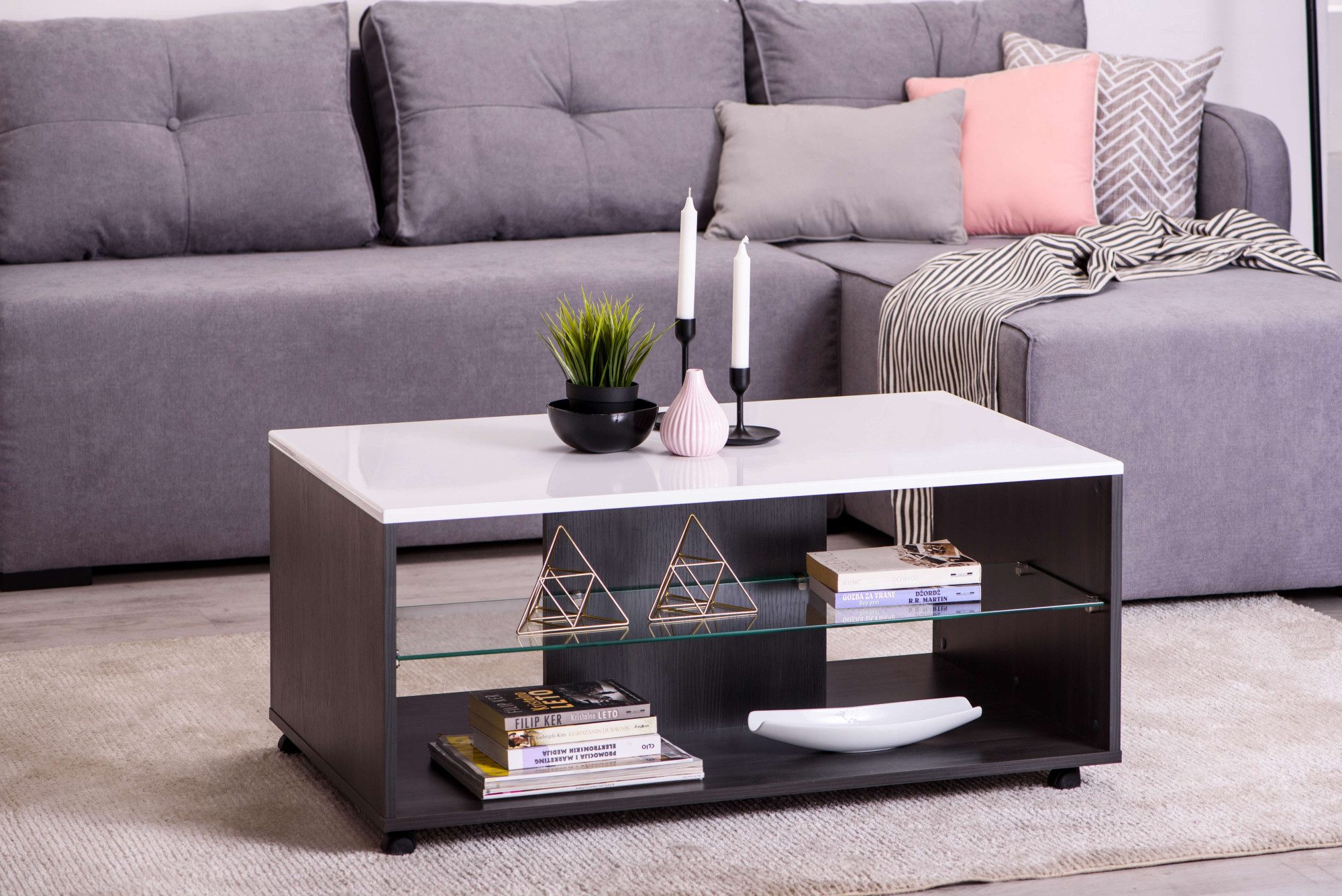 INOSIGN Couchtisch Enzo, Hochglanzplatte, mit Rollen günstig online kaufen