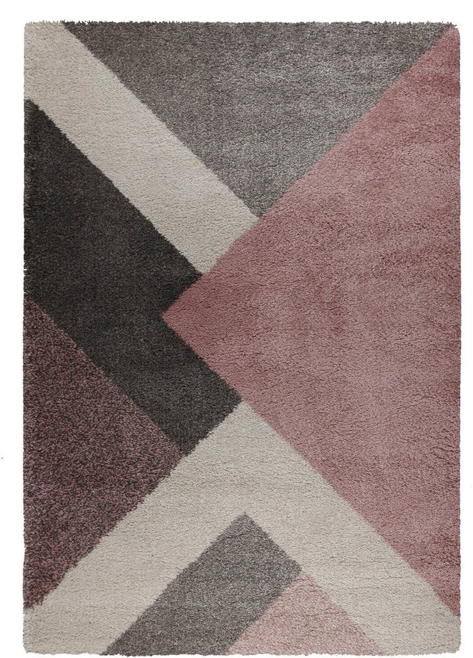 Hochflor-Teppich Zula, FLAIR RUGS, rechteckig, Höhe: 30 mm, modernes Design,  geometrisches Muster, pflegeleicht