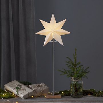 STAR TRADING LED Stern Papierstern Stehleuchte Weihnachtsstern 7-zackig 80cm E14 weiß braun