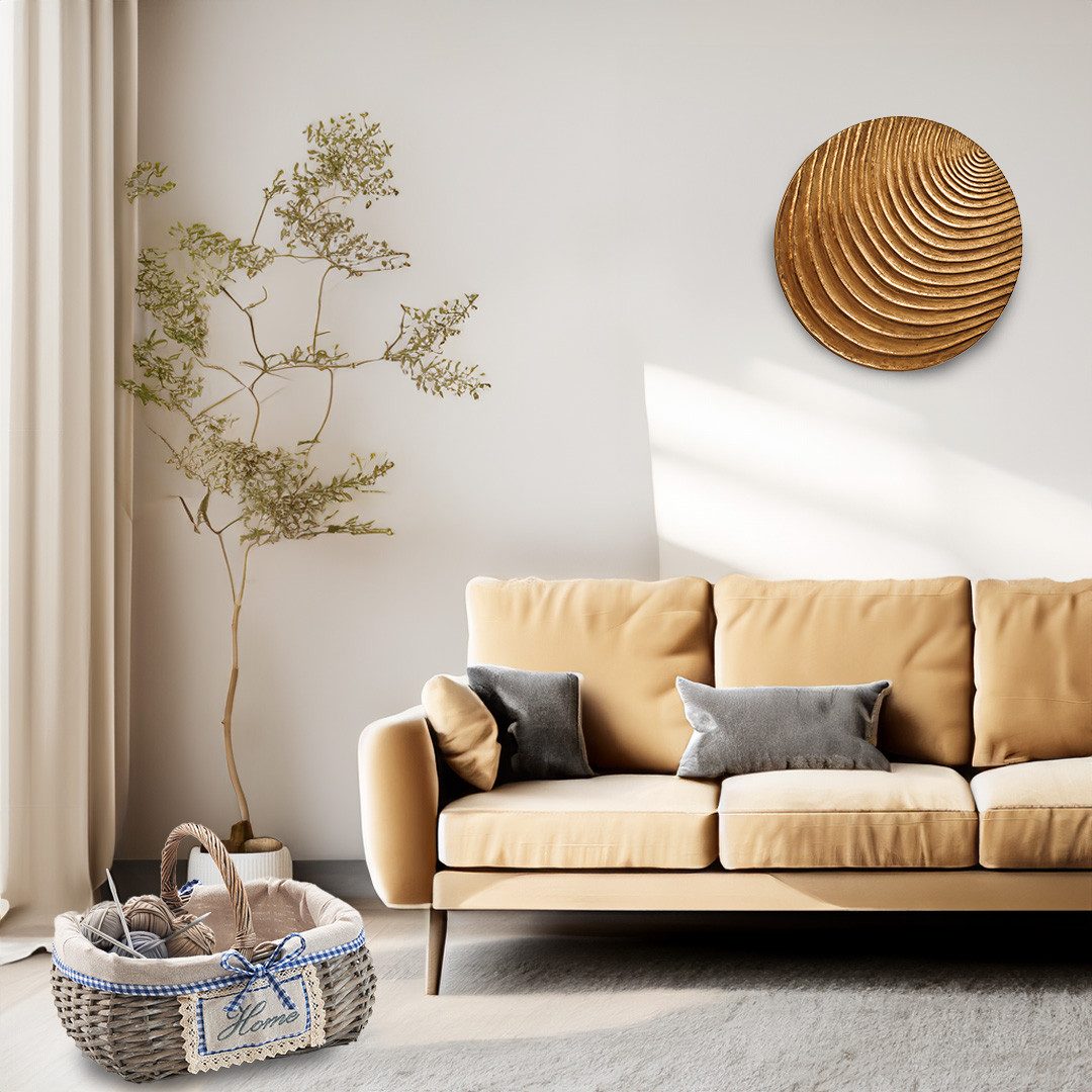 Kobolo Dekokorb Korb eckig Weide grey-washed mit Textil