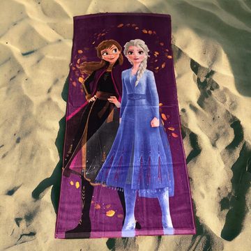Disney Frozen Strandtücher Disney Frozen Strandtuch mit Anna und Elsa, 70x140cm, 100% Baumwolle