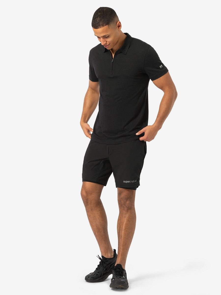 SUPER.NATURAL Poloshirt für Herren, Merino ZIP günstig online kaufen