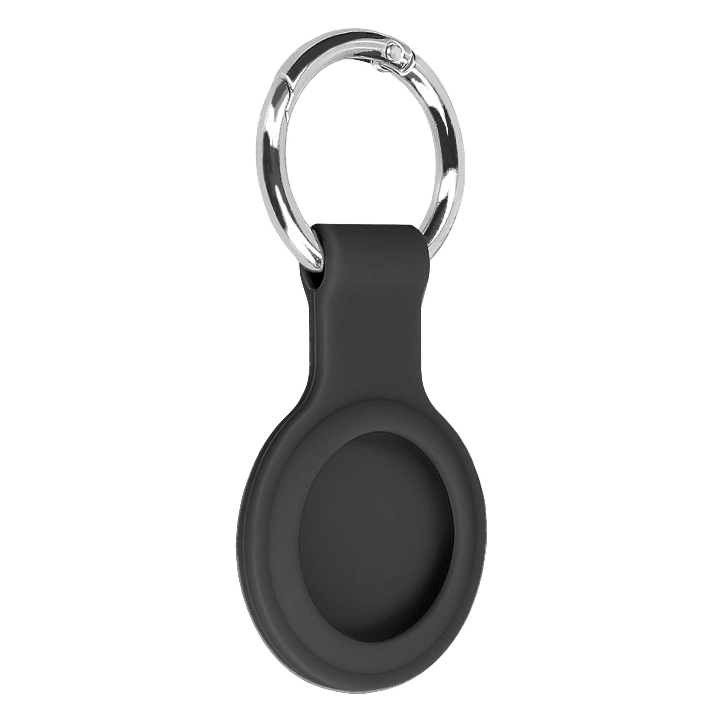 Cradys Schlüsselanhänger Schlüsselanhänger für AirTag aus Silikon schwarz