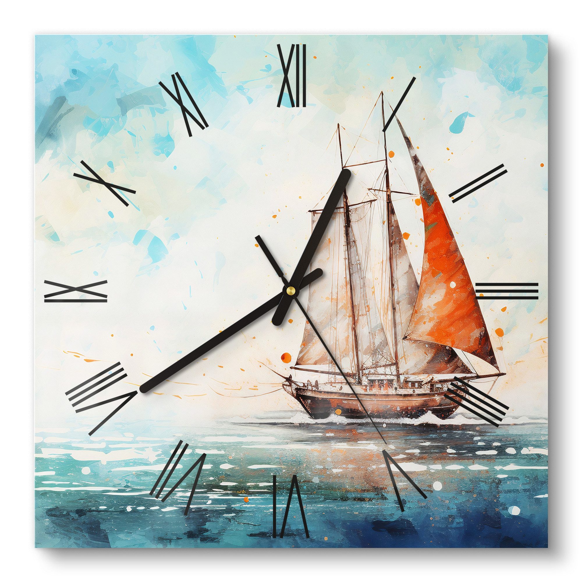DEQORI Wanduhr 'Meeresträumerei' (Glas Glasuhr modern günstig online kaufen