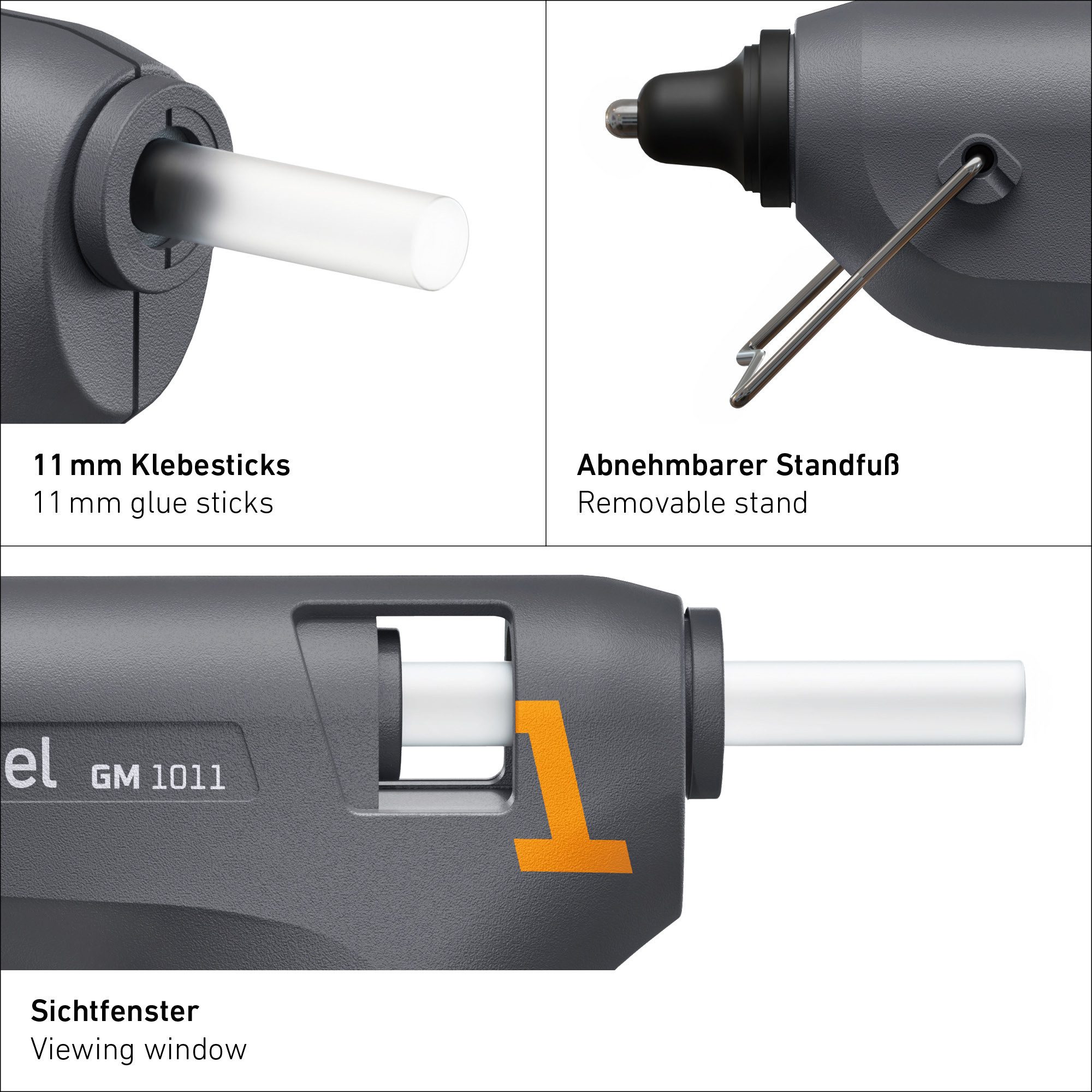 steinel Heißklebepistole GlueMatic 1011, Geeignet für ø11mm Klebesticks, handlich, kompakt, ergonomisch