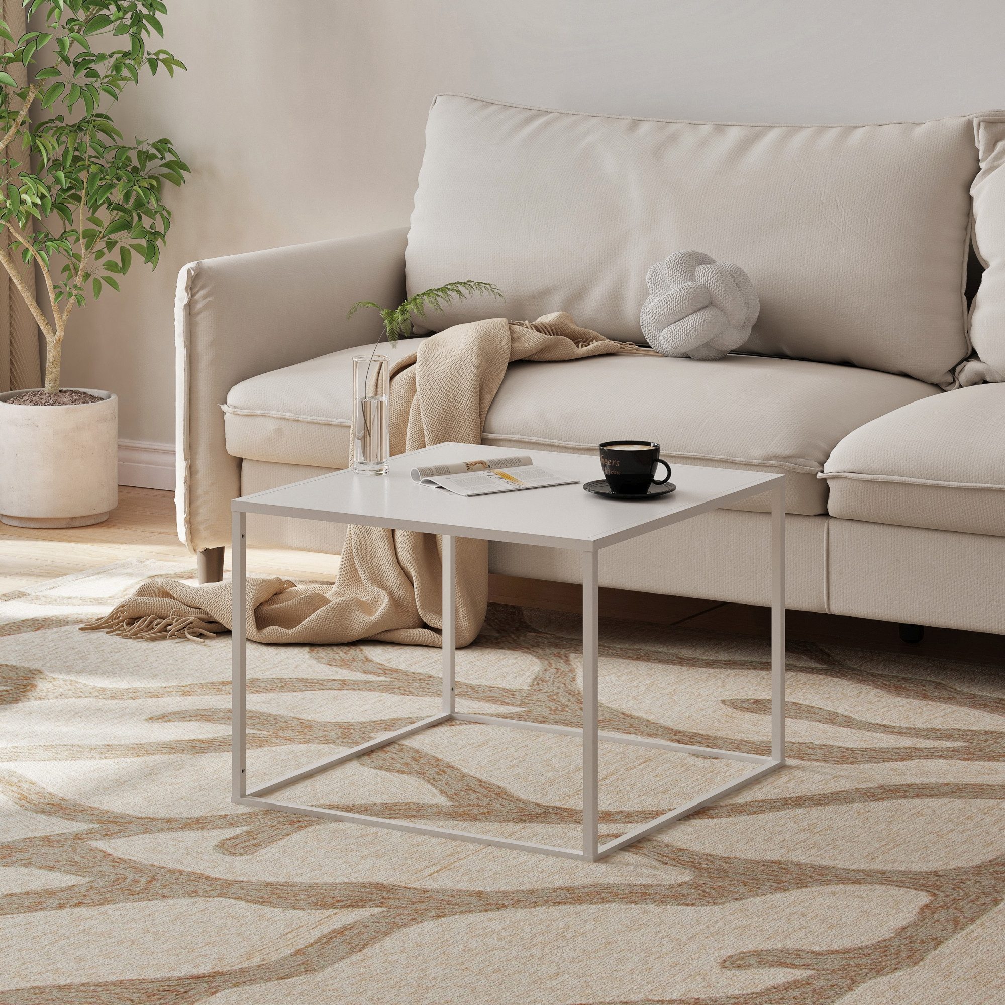 en.casa Couchtisch, »Solund« Beistelltisch Stahl 60x60x45 günstig online kaufen