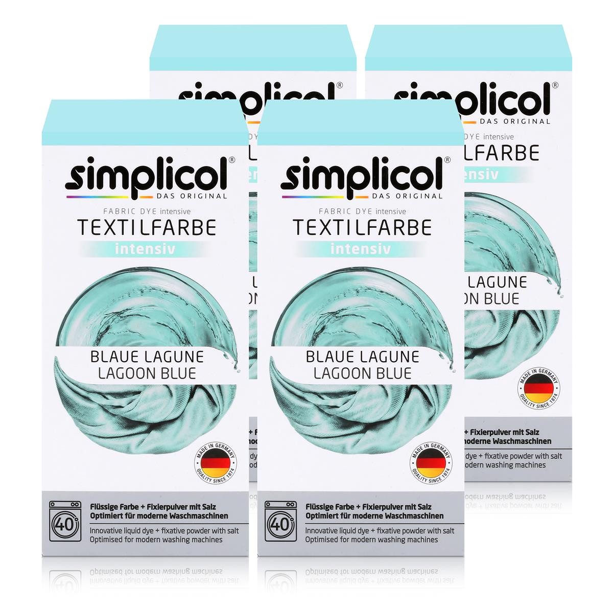 Textilfarbe Simplicol Textilfarbe intensiv Blaue Lagune - Einfaches Färben (4er Pa