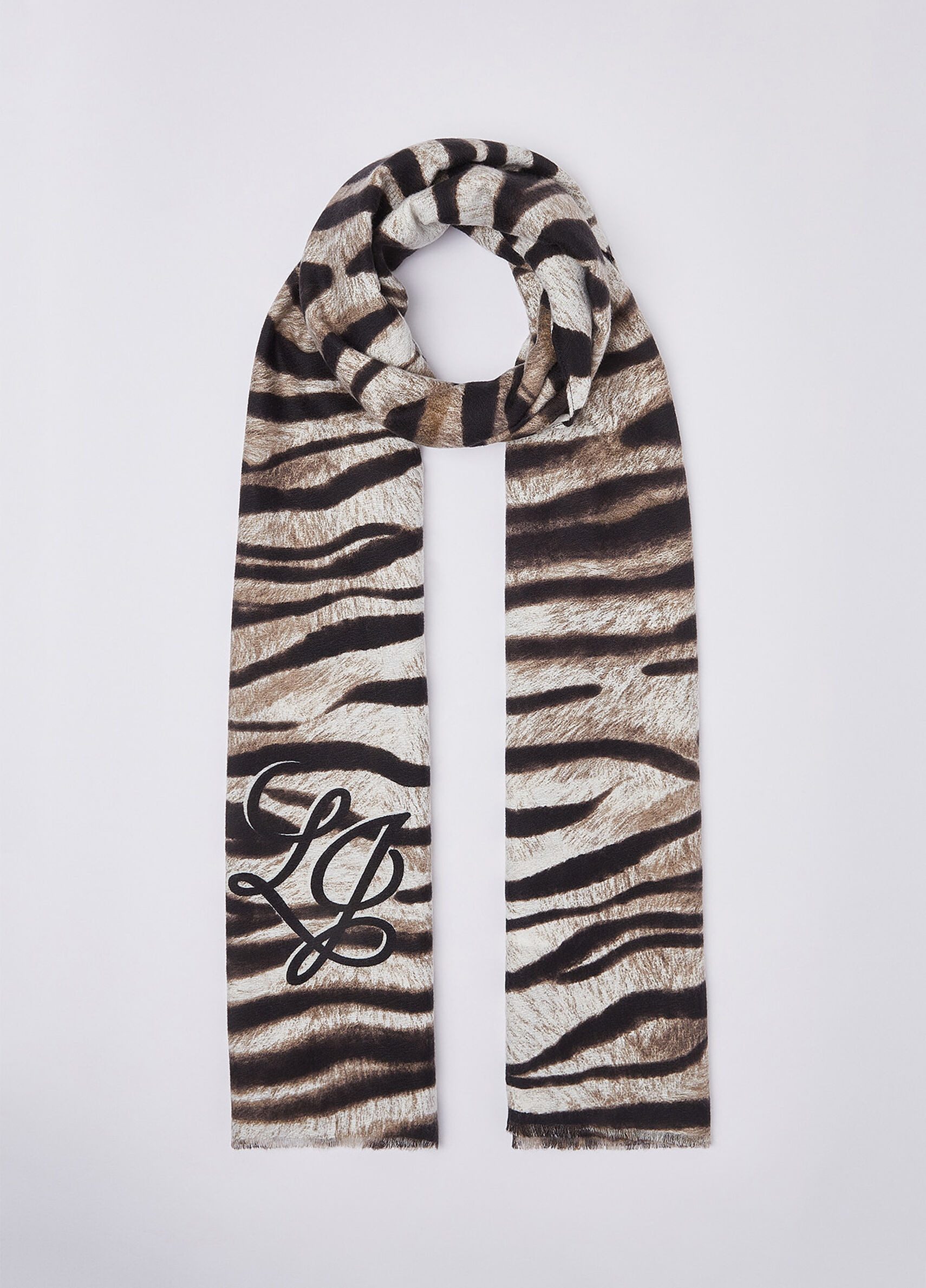 Liu Jo XXL-Schal - Modische Liu Jo Stola mit Animal-Print und Logo für Damen