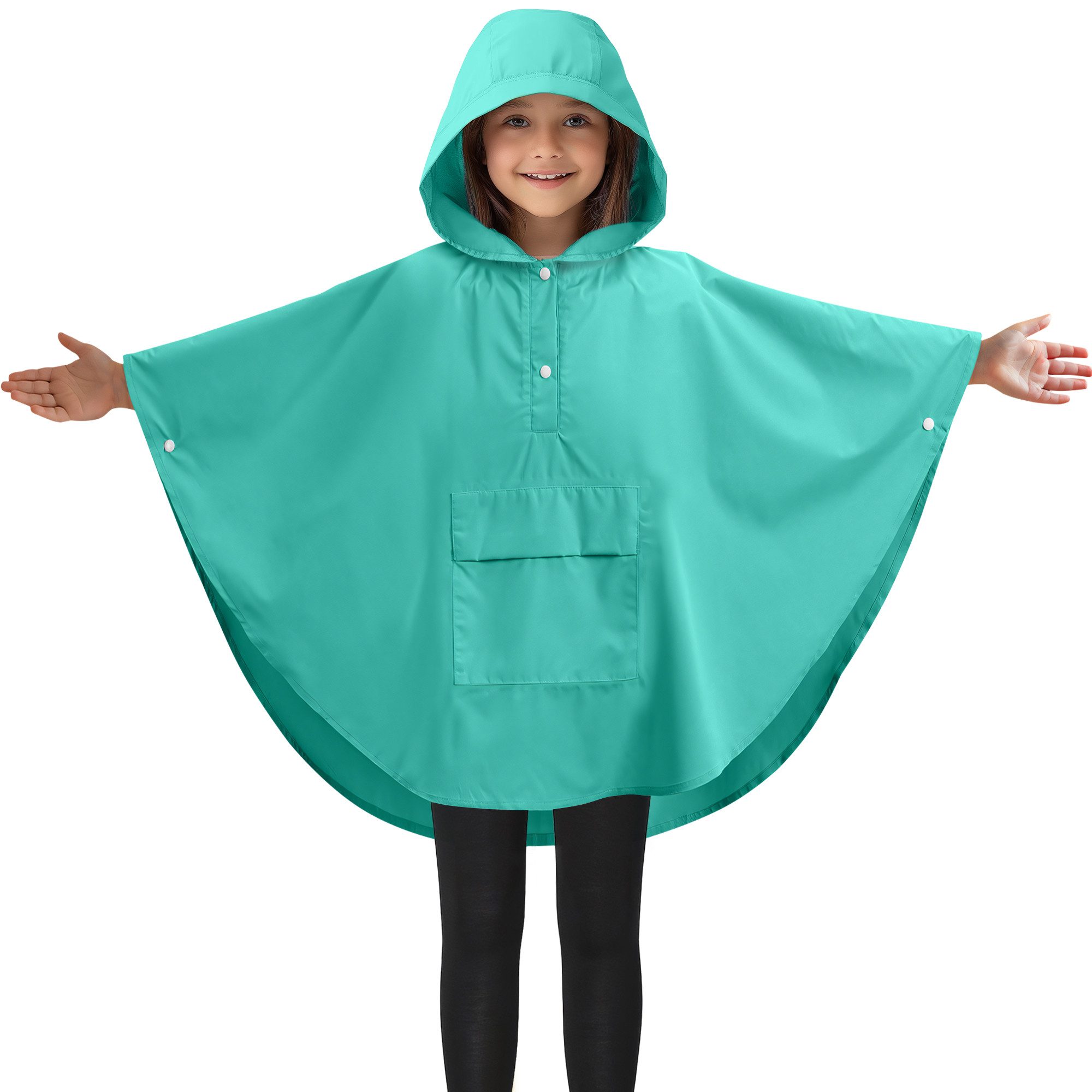 Poncho Kinder Regenponcho Wasserdicht - Regencape Jungen und Mädchen - Poncho
