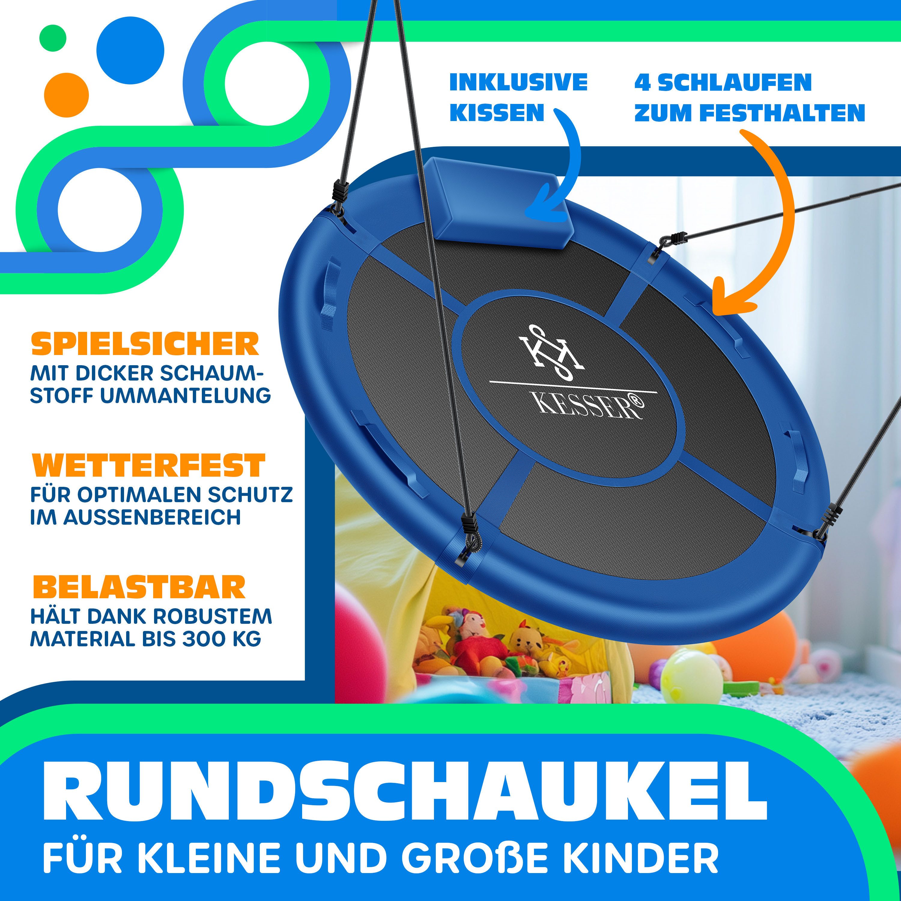 KESSER Nestschaukel, Nestschaukel Tellerschaukel Hängeschaukel Rundschaukel günstig online kaufen