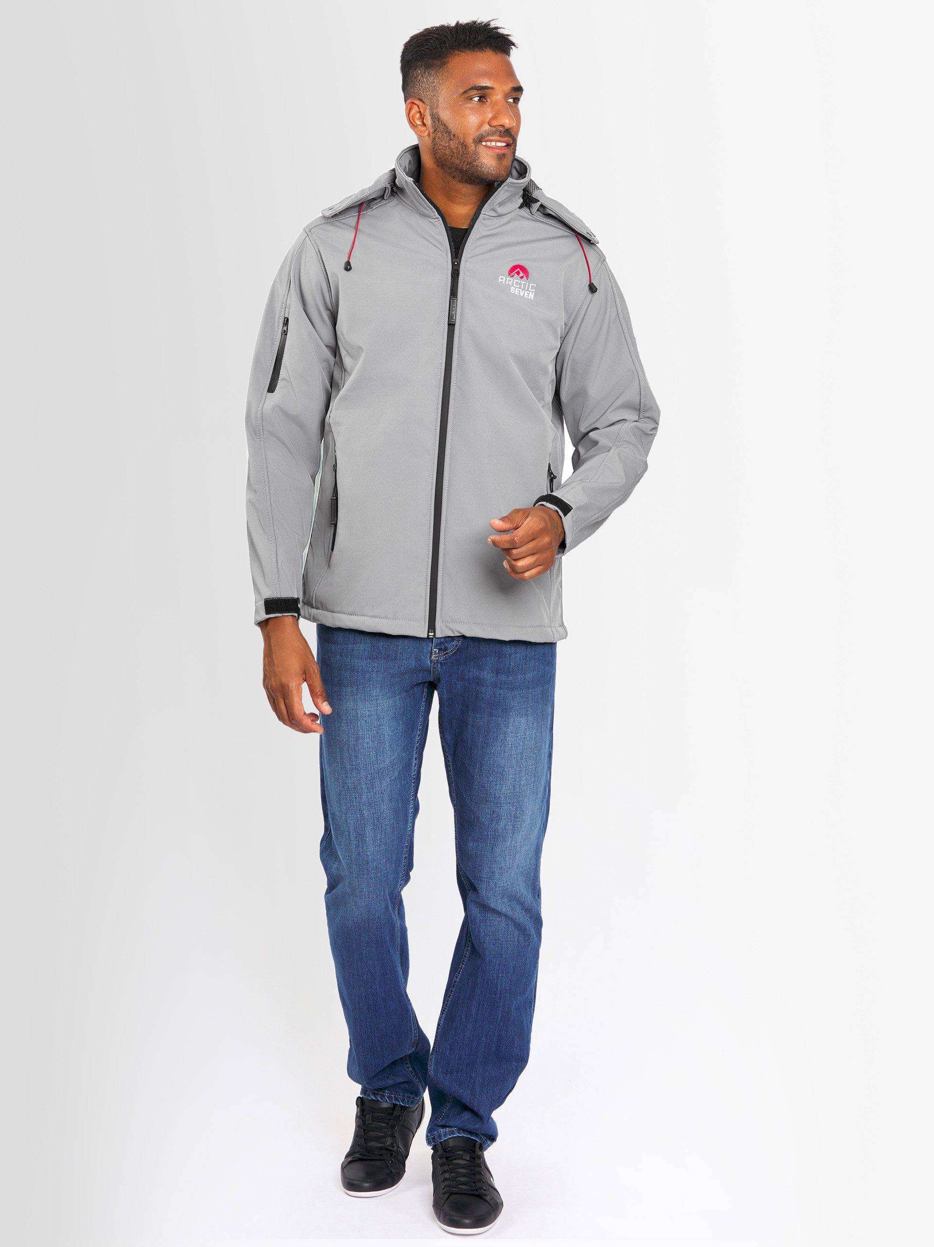 Arctic Seven Softshelljacke ASAdventuraa sportliche Outdoorjacke mit abnehmbarer Kapuze