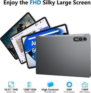 SGIN leistungsstarkes und vielseitiges Tablet (10.51", 128 GB, Android 13, 2,4G+5G, mit 1200*1920 FHD IPS Display,Octa-core Processor,Dual Camera5MP+13MP)