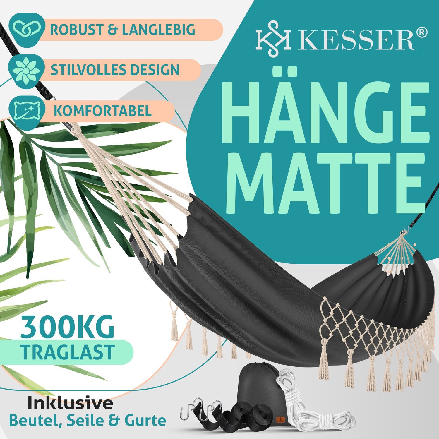 KESSER Hängematte, Hängematte 320 x 150 cm max. Belastbarkeit 300kg günstig online kaufen