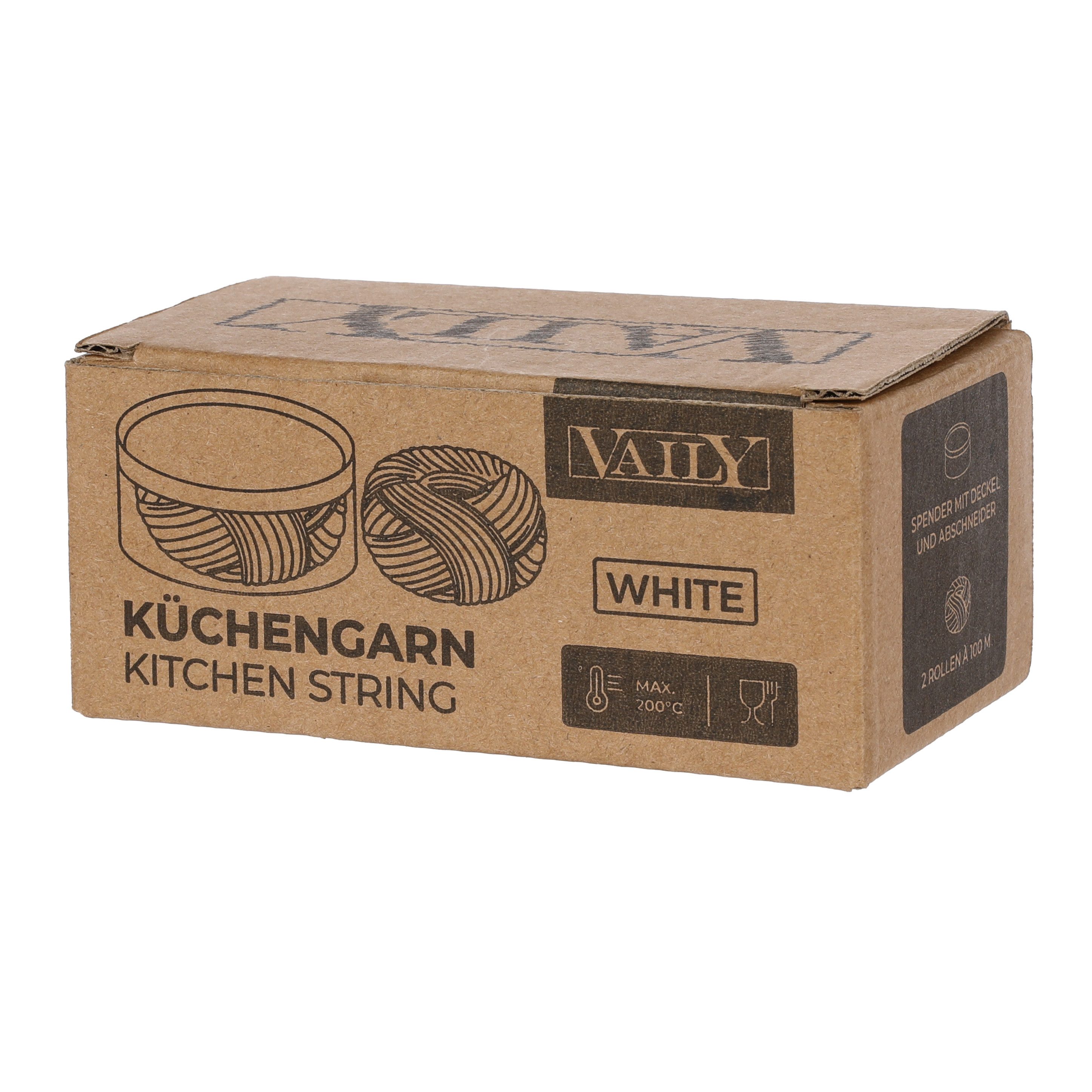 Vaily Küchengarn Bratenschnur Grillschnur 2er Pack mit Box Küchengarn, 200,00 m, Hitzebeständig – Bild 4 von 5