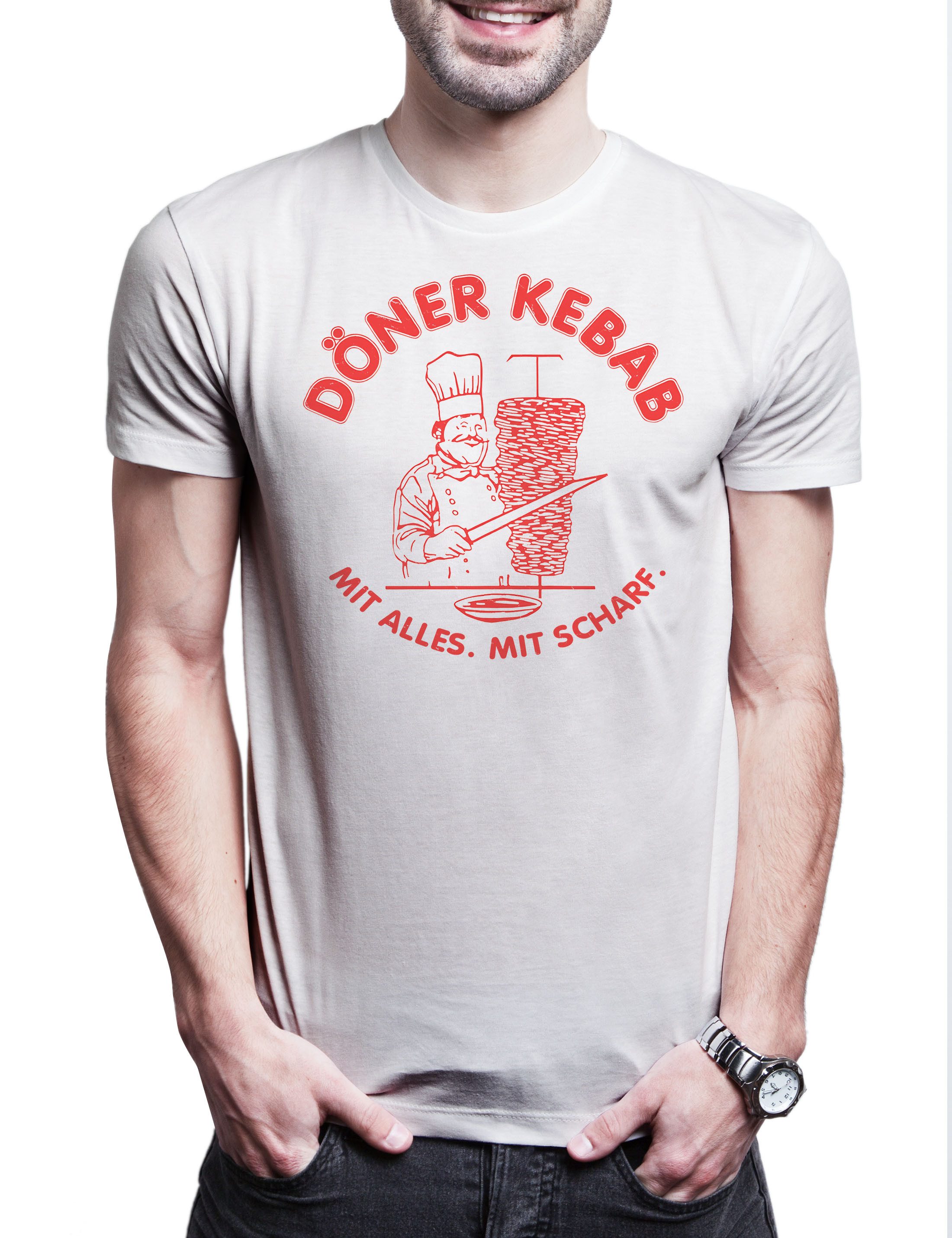 Print-Shirt Döner Kebab B Herren T-Shirt Ayran Kebab Dönerladen Türkei Spaß Gang