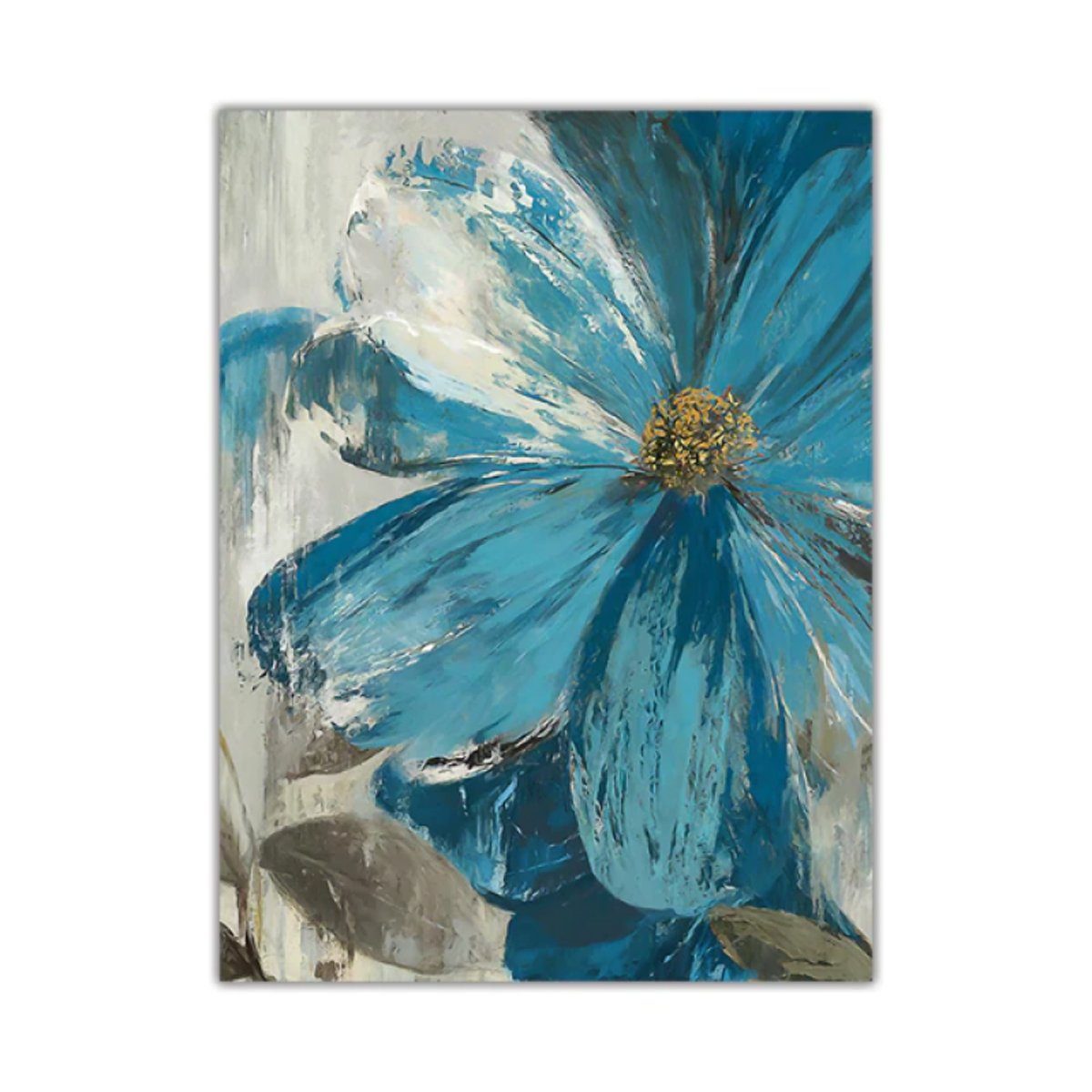 TPFLiving Kunstdruck (OHNE RAHMEN) Poster - Leinwand - Wandbild, Blaue  Blumen -3 Motive in 17 Größen zur Auswahl - (Auch in DIN A4, DIN A3 und DIN  A2 - Günstiges 3-er Set), Farben: Blau, Weiß - Größe: 13x18cm