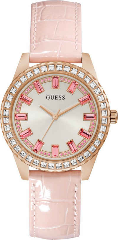 Guess Quarzuhr GW0032L2,SPARKLING PINK, Armbanduhr, Damenuhr