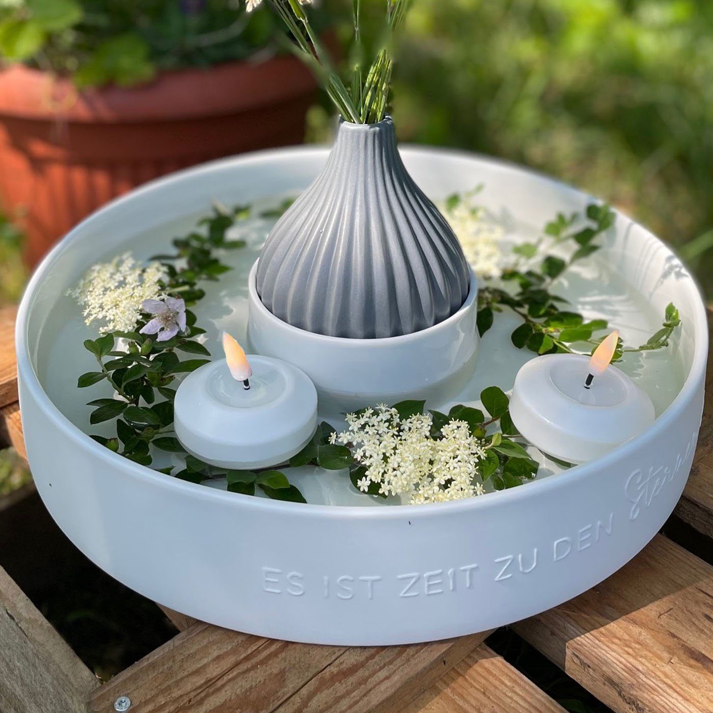 Deluxe Homeart Schwimmkerze LED Schwimmkerze Deluxe Homeart 2 Stück aus Kunststoff - Weiß