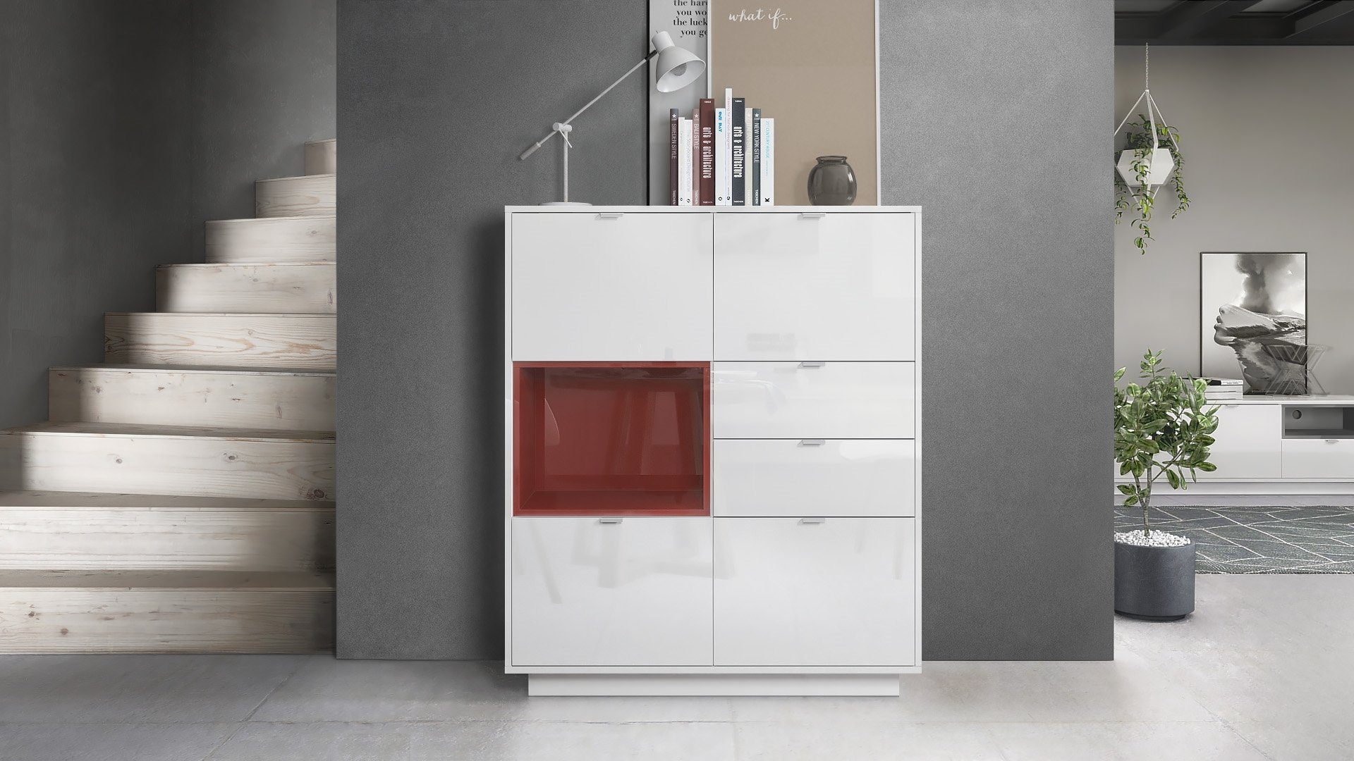 Vladon Highboard Metro (Highboard, mit 4 günstig online kaufen