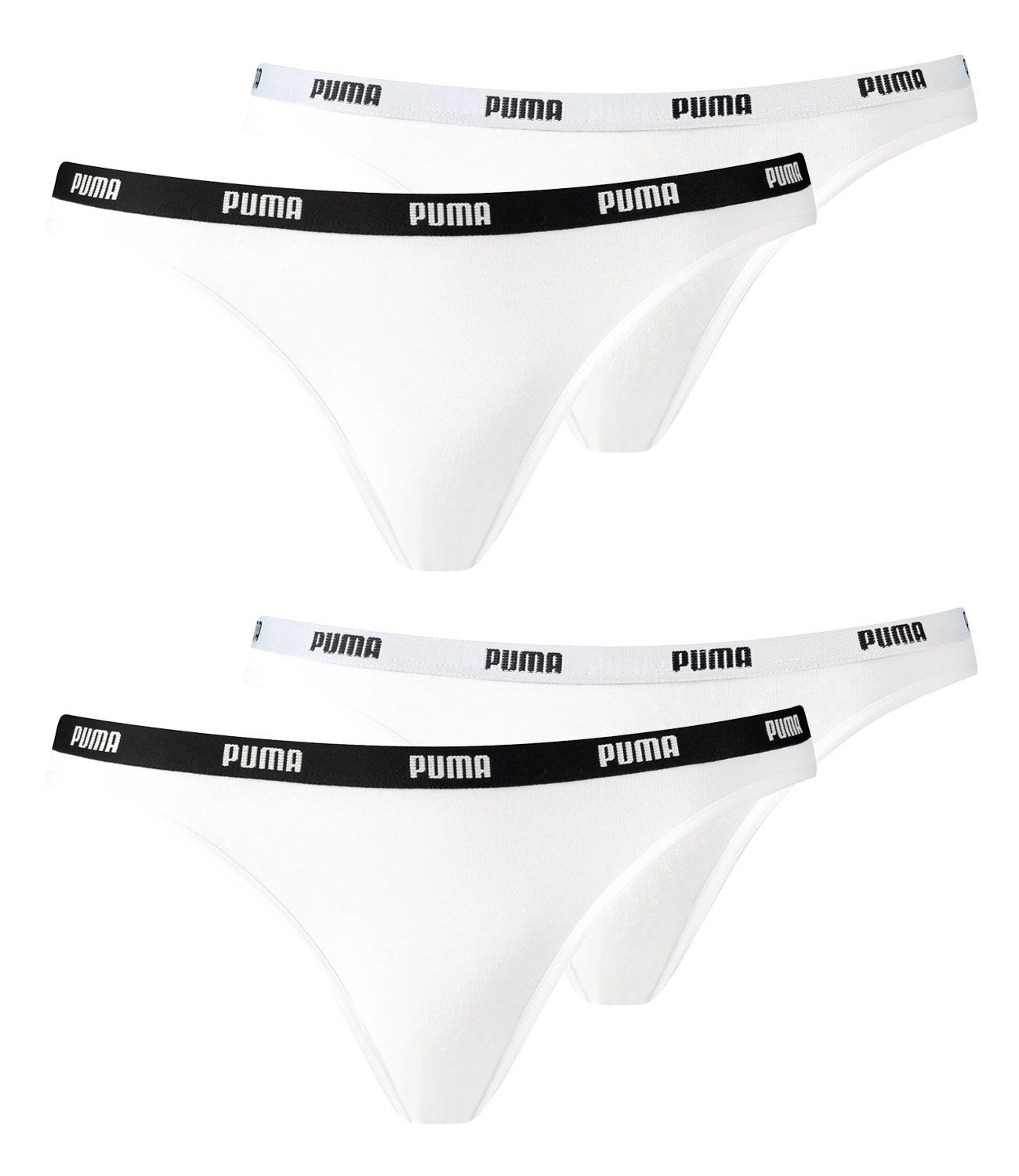 PUMA Bikinislip Bikini Slips (4-St., 4 Stück) mit Umlaufenden Markenlogo am günstig online kaufen