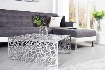 Casa Padrino Couchtisch Art Deco Couchtisch Silber Metall 60 x 60 x H. 32 cm - Jugendstil Tisch - Möbel Wohnzimmer
