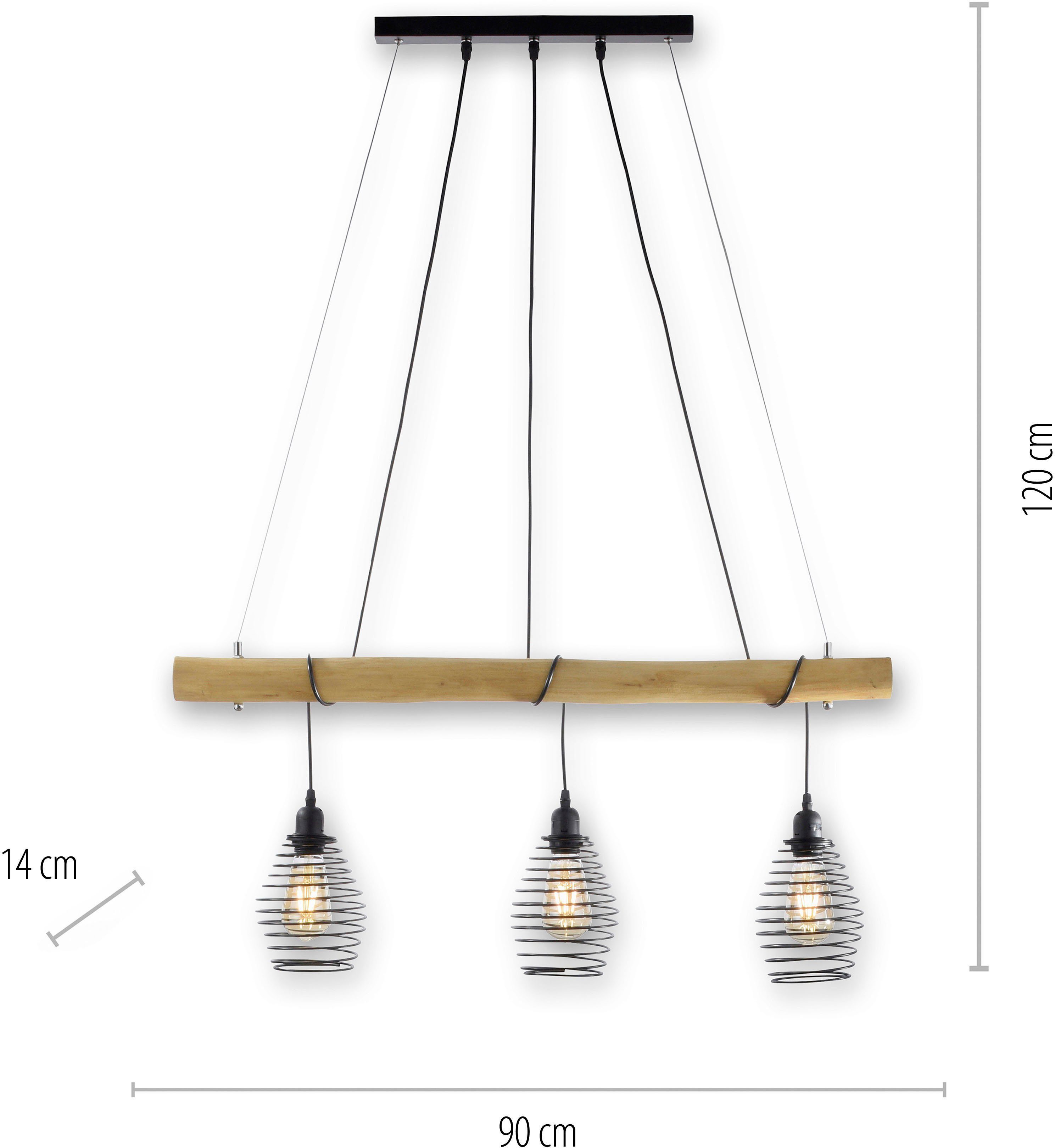 Leuchten Direkt Pendelleuchte ExklusiveE27 Leuchtmittel, SPRING, ohne