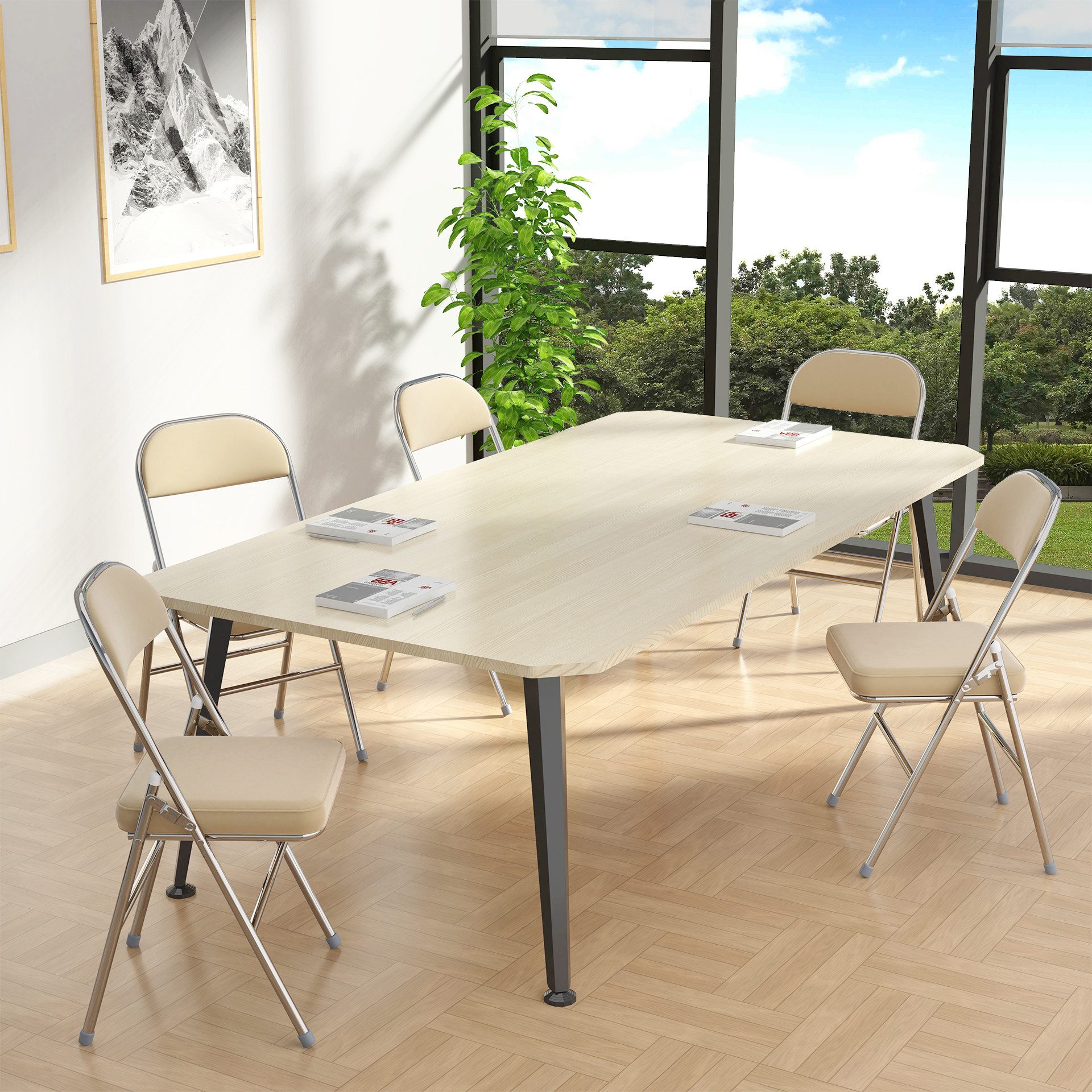 JEOBEST Klappstuhl Kunstleder Stuhl, (Set, 2/4 St)Klappbar, gepolstert, Metallgestell, bis 120 kg belastbar