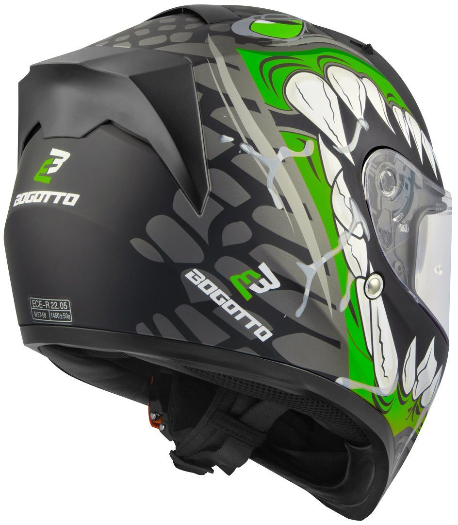 Bogotto Motorradhelm V128 Naga Helm, integriertes Sonnenvisier