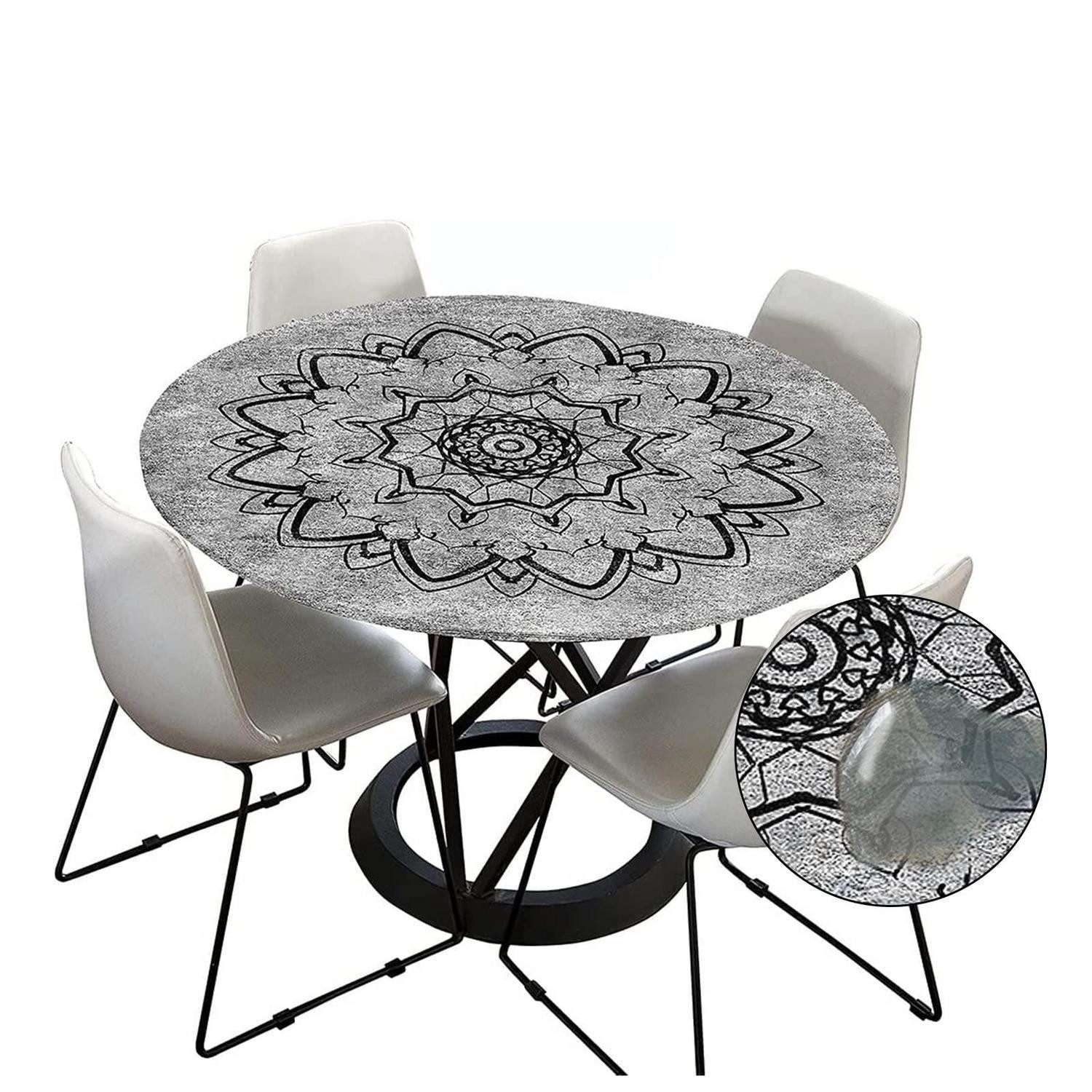 LuxusKollektion Gartentischdecke Tischdecke Outdoor Rund 100cm Anthrazit Lotuseffekt (1-tlg)