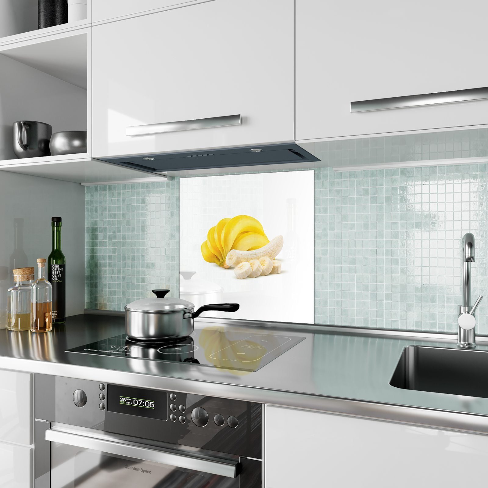 Motiv Küchenrückwand Bananenbündel Glas Primedeco Küchenrückwand mit Spritzschutz