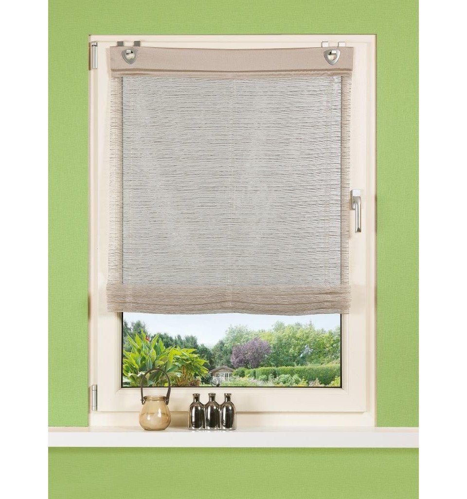 HOME WOHNIDEEN Raffrollo Home Wohnideen Raffrollo Effektvoile stein 140 x