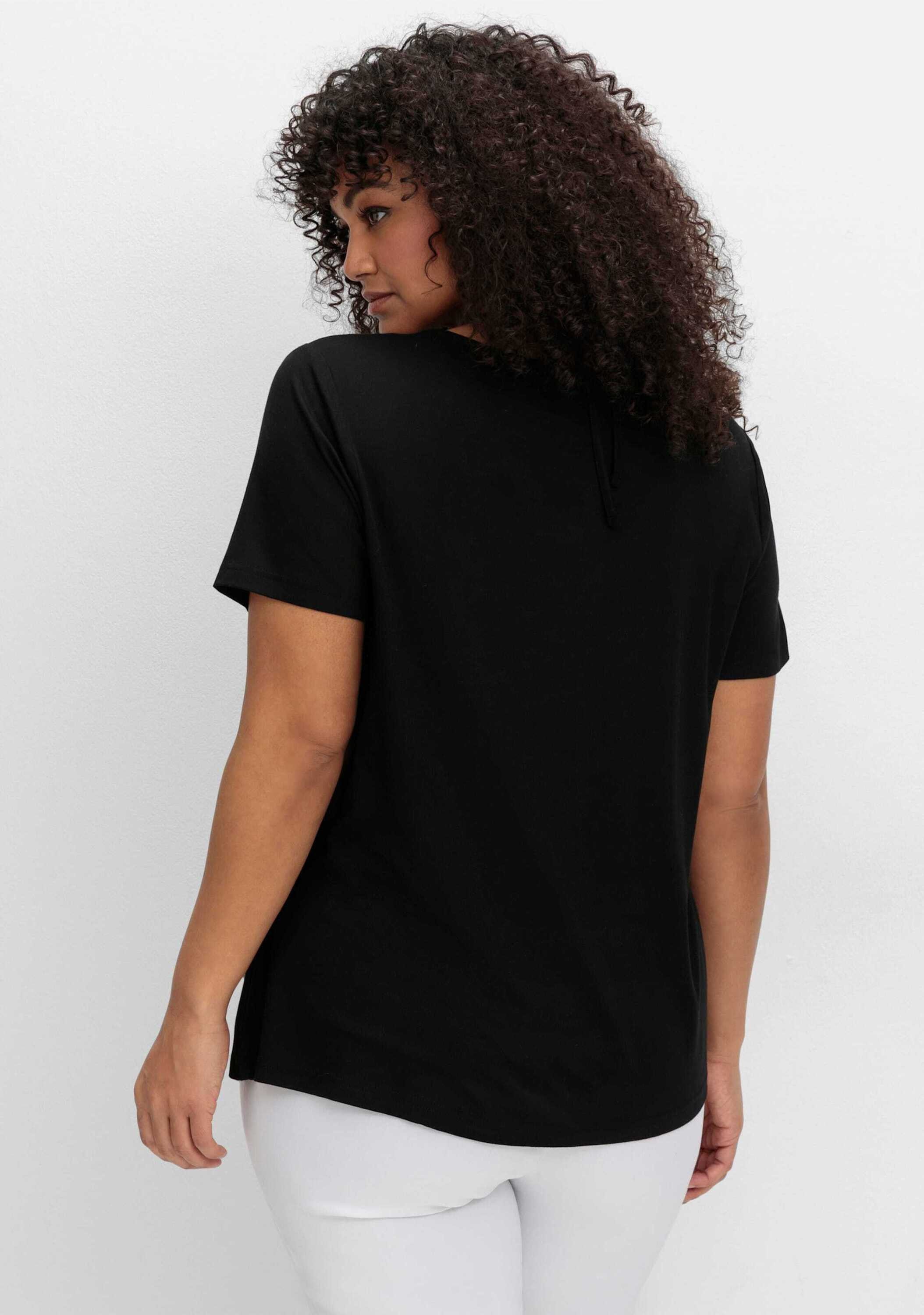 sheego by Joe Browns T-Shirt T-Shirt Kurzarm mit Neckholder-Bindeband