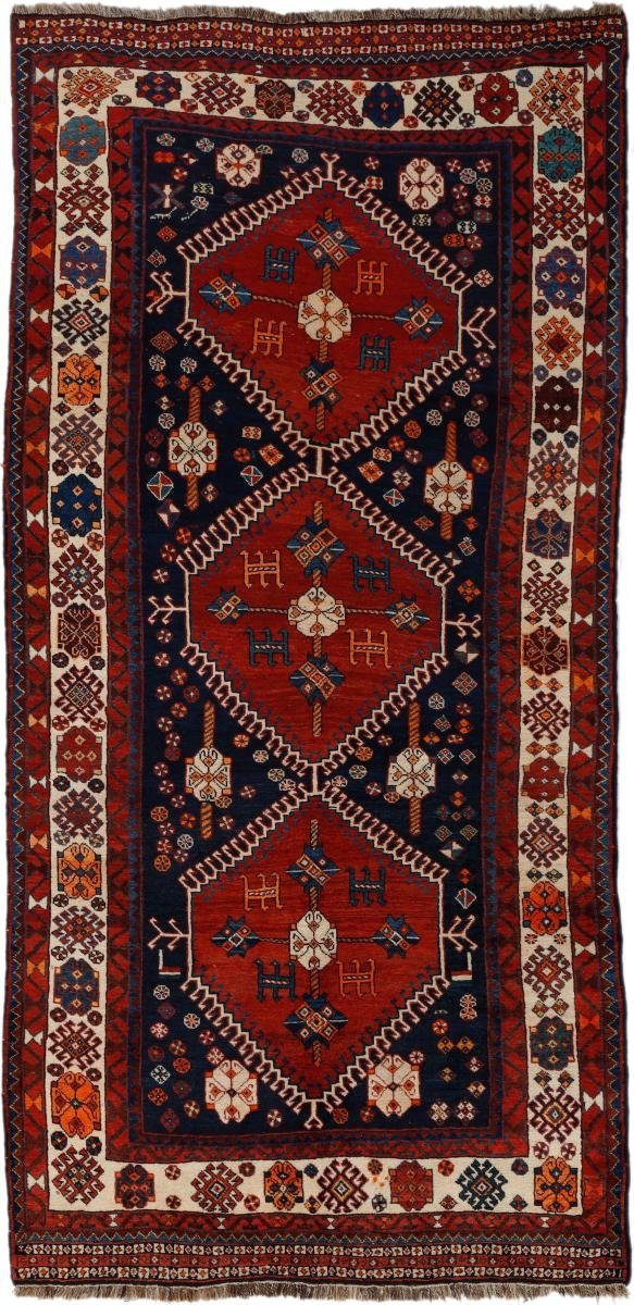 Orientteppich Shiraz Alt 144x291 Handgeknüpfter Orientteppich / Perserteppich, Nain Trading, rechteckig, Höhe: 10 mm
