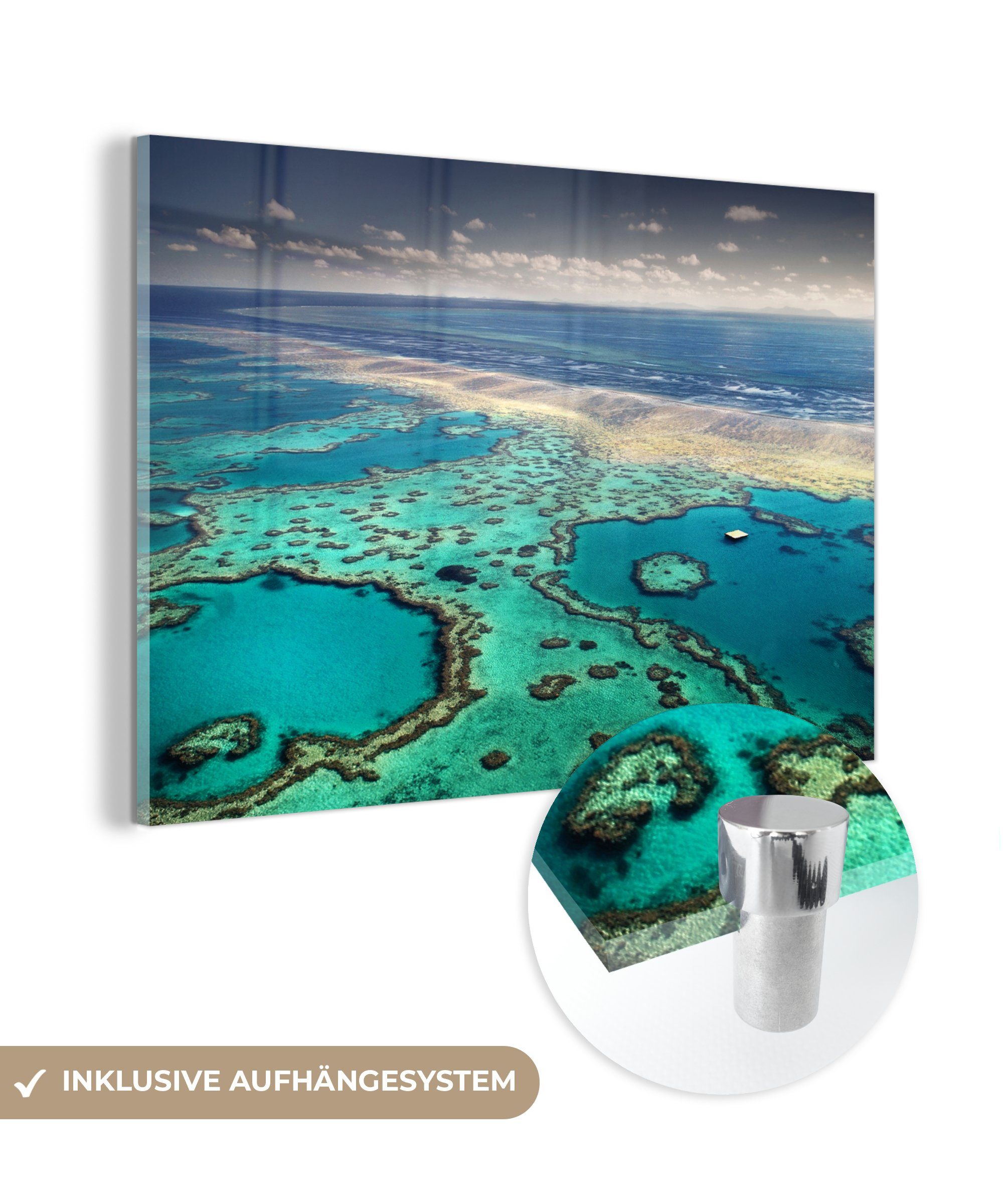 MuchoWow Acrylglasbild Great Barrier Reef und die Whitsunday-Inseln, (1 St), Acrylglasbilder Wohnzimmer & Schlafzimmer