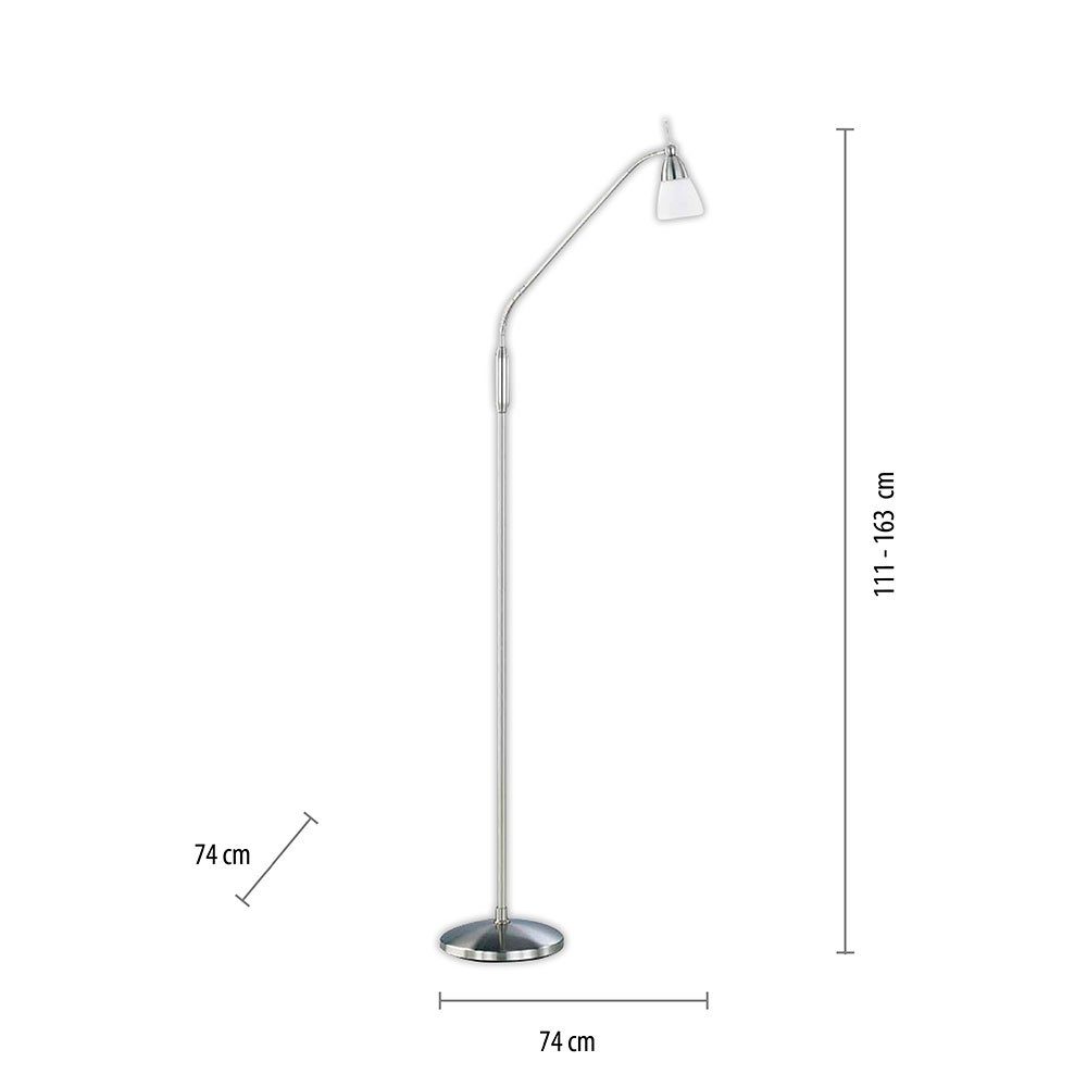 etc-shop LED Glasspot Touchdimmer beweglich Bogenlampe, nicht Wohnzimmerlampe inklusive, Leuchtmittel Stehlampe Standlampe