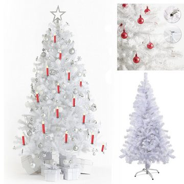 Gotoll Künstlicher Weihnachtsbaum XM007-10, Weiß Tannenbaum künstlicher Weihnachtsbaum Christbaum Metallständer