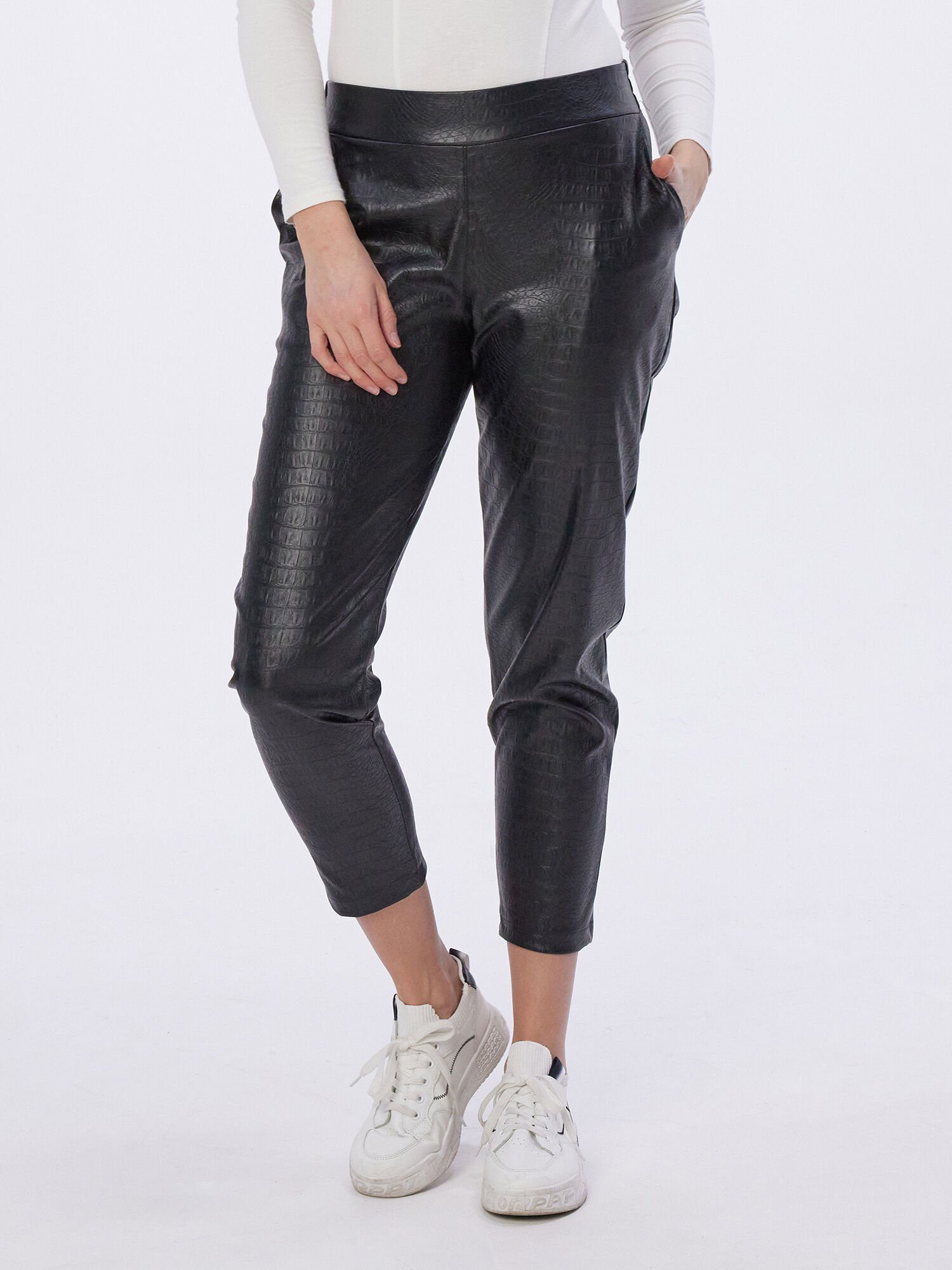 MONACO blue Jogger Pants Leggings figurumspielend in Krokodilleder-Optik