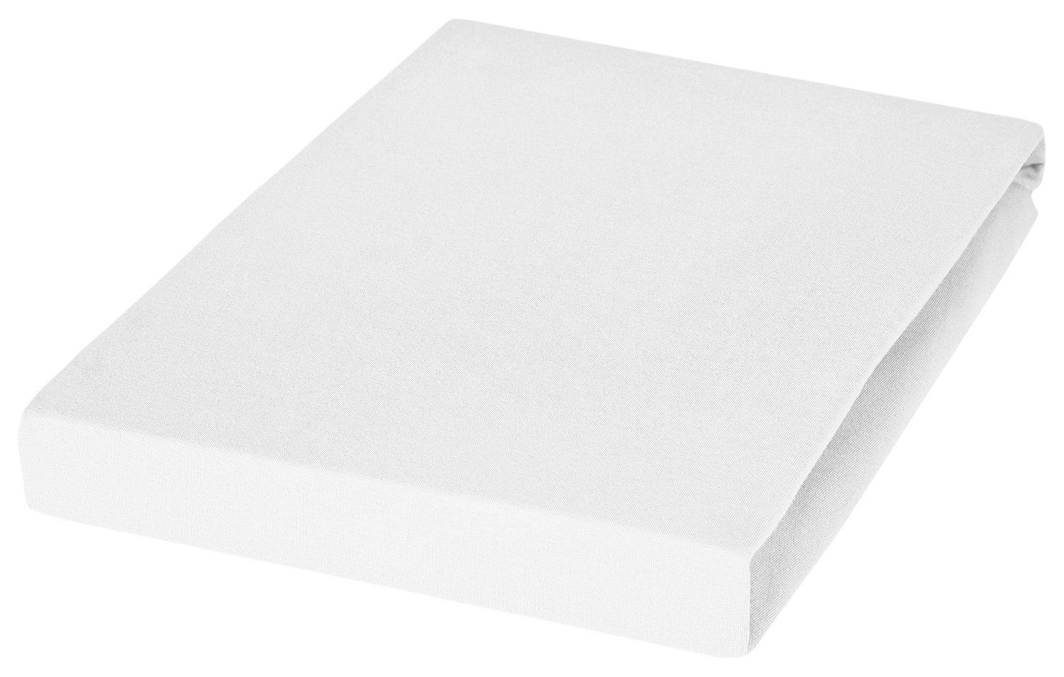 Spannbettlaken Spannbetttuch CUBI, Weiß, Baumwolle, 90 x 200 cm, Flanell, Gummizug: rundum, (1 Stück), Made in Germany