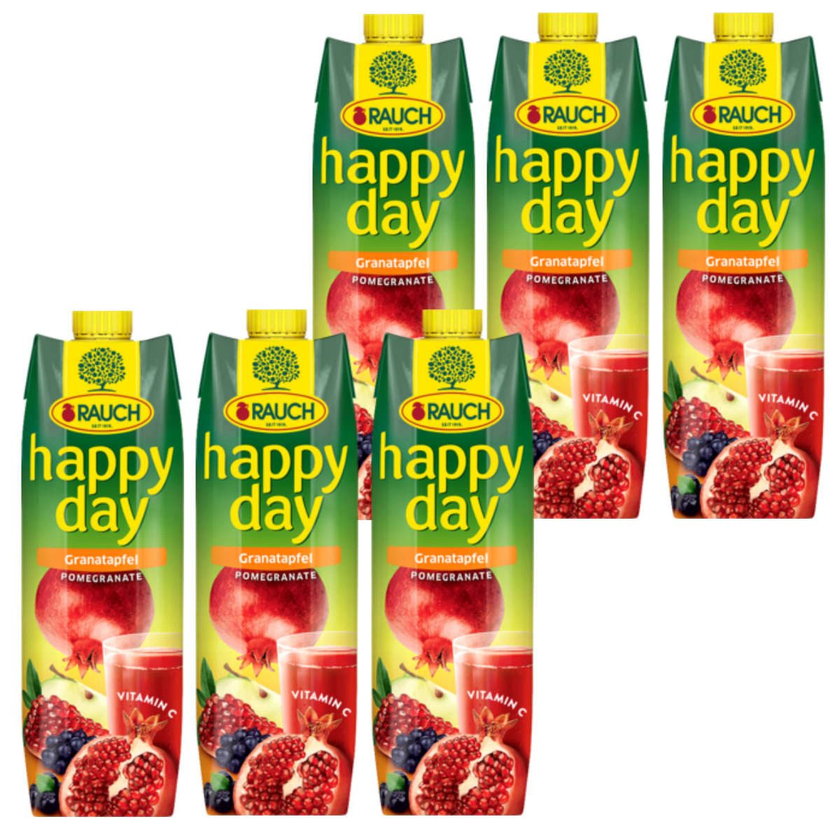 Rauch Fruchtsäfte Saft, Rauch Happy Day Granatapfel Fruchtsaftnektar 1000ml 6er Pack