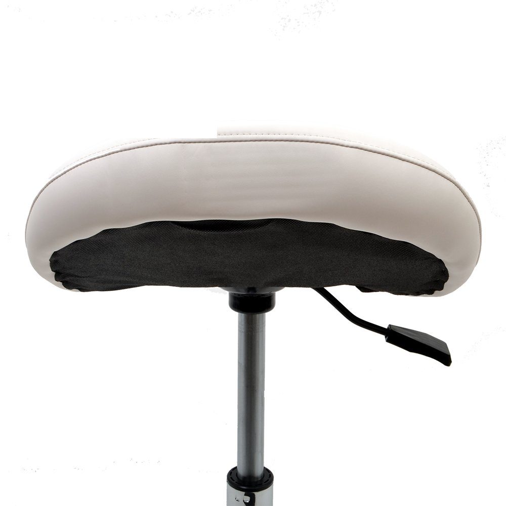 Duke-Handel Drehhocker Sattelhocker, Arbeitshocker, Bürohocker mit Metallfuß (1 St., Rollhocker mit oder ohne Fußring), stufenlosen Höhenverstellung von 50 bis 73cm, Belastbarkeit ca. 230 kg