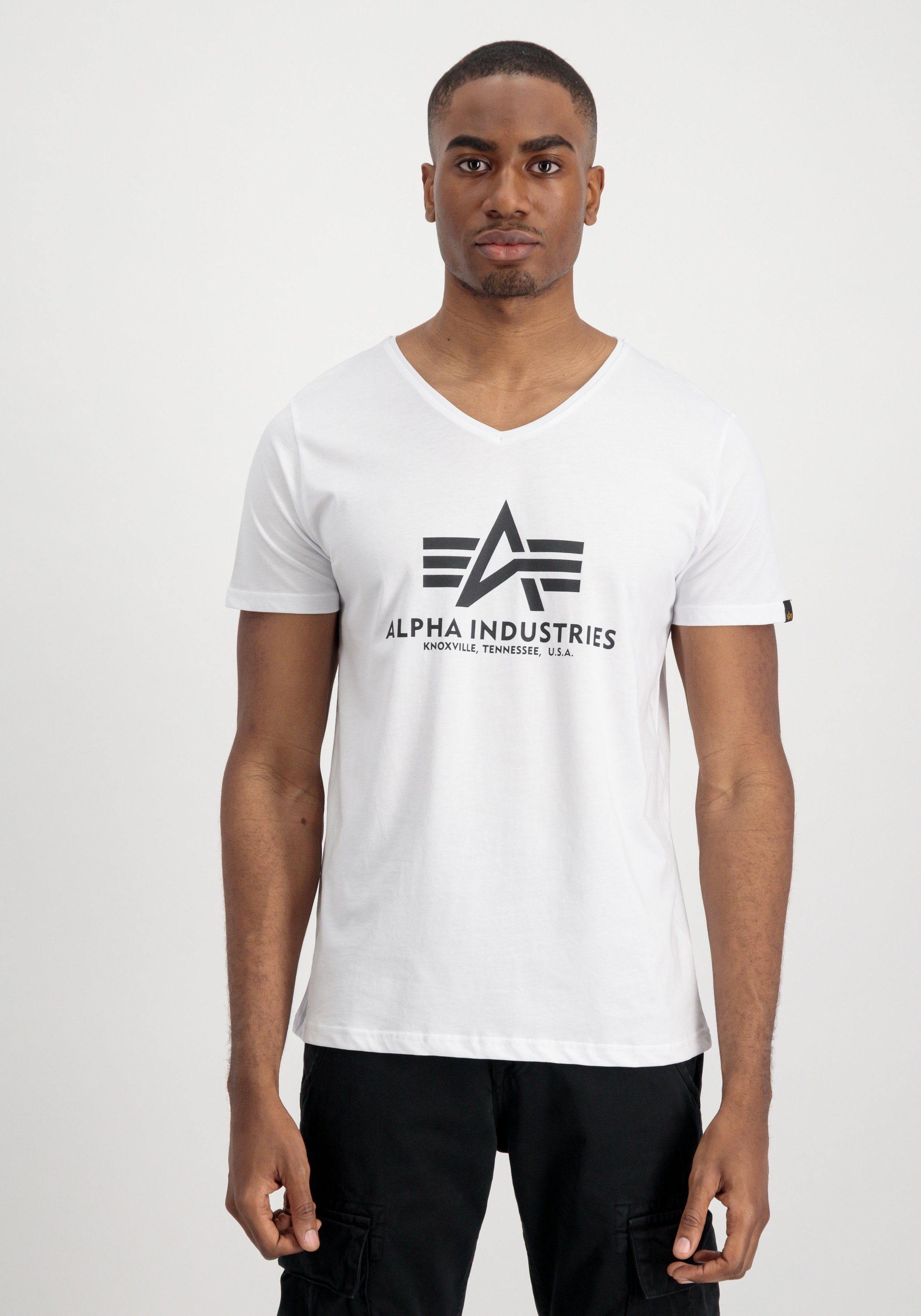 Alpha Industries T-Shirt Alpha Men V-Neck T-Shirts Basic - T Industries