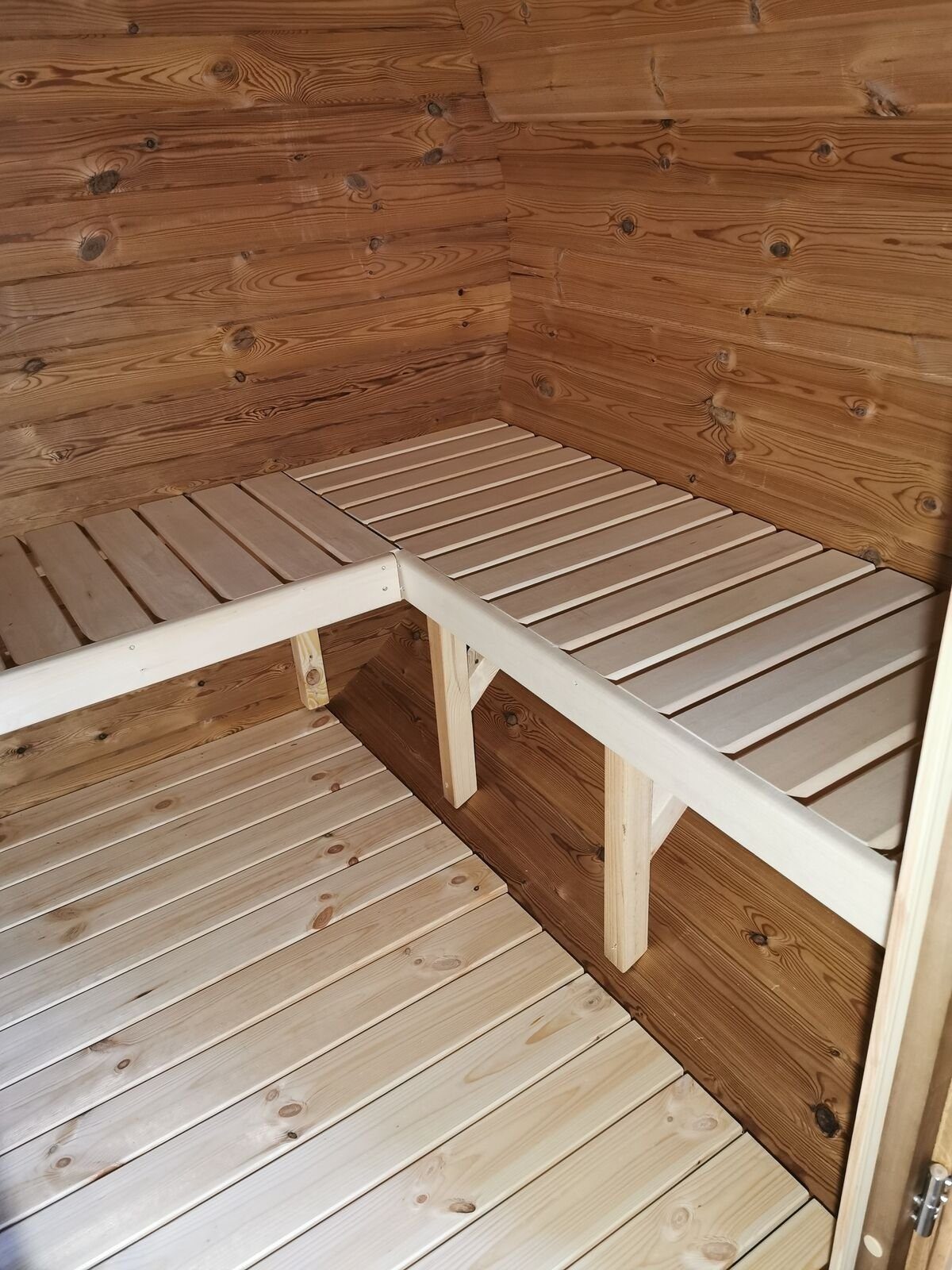 JVmoebel Fasssauna Saunafass Gartensauna Außensauna Holzsauna 197 x 197 x 200 cm, BxTxH: 197 x 197 x 200 cm, 46,00 mm, (1-St., Trockensauna) Made in Europa