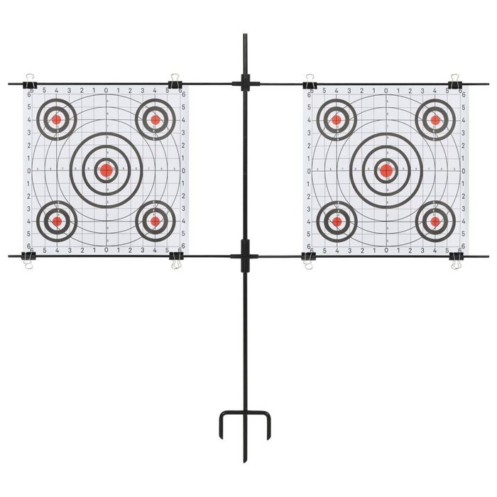 vidaXL Kugelfang Zielscheibenständer mit Schießpapieren 78x76 cm Stahl