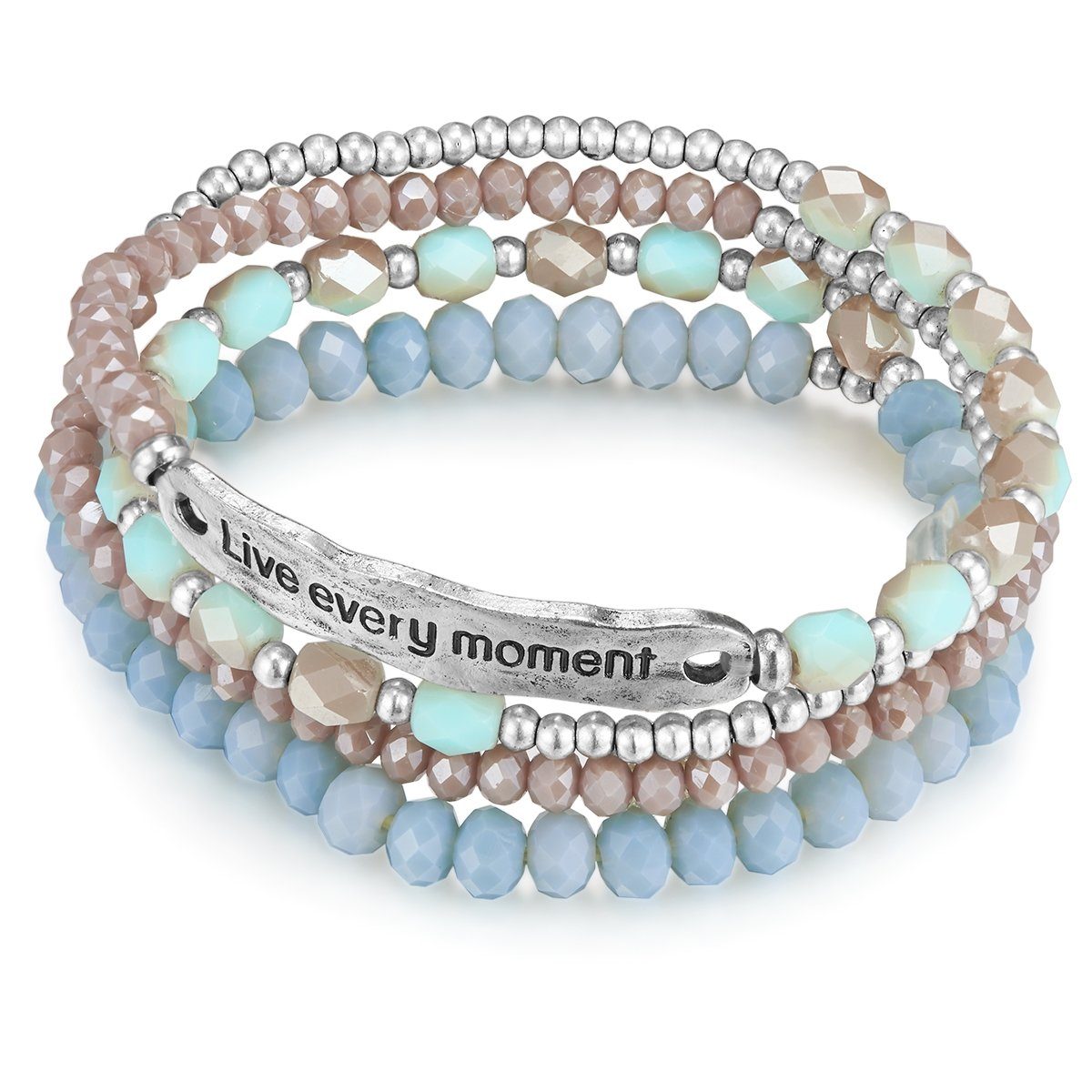 Lulu & Jane Armband Live every moment silber, mit Live every moment günstig online kaufen