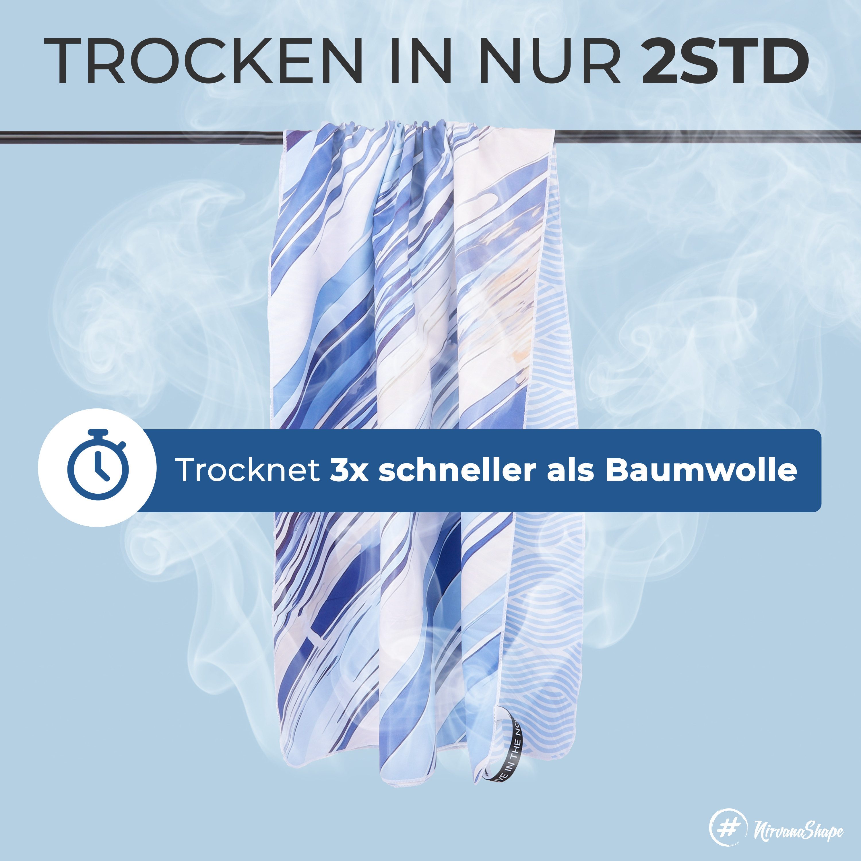 NirvanaShape Strandtuch Reise Handtuch Strandtuch XXL - Strandhandtuch, Mikrofaser Badetuch – Bild 5 von 5