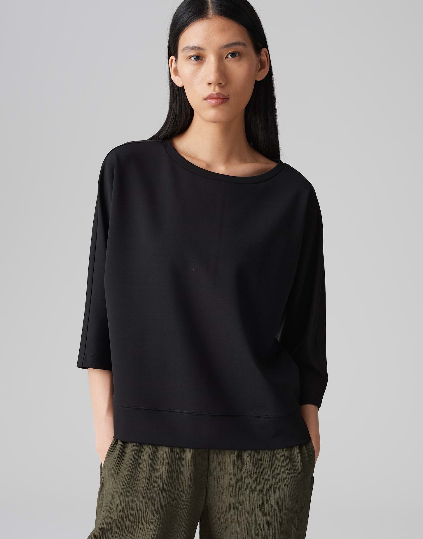 OPUS 3/4-Arm-Shirt SALANE mit Fledermausärmeln U-Boot-Ausschnitt, Jersey, S günstig online kaufen